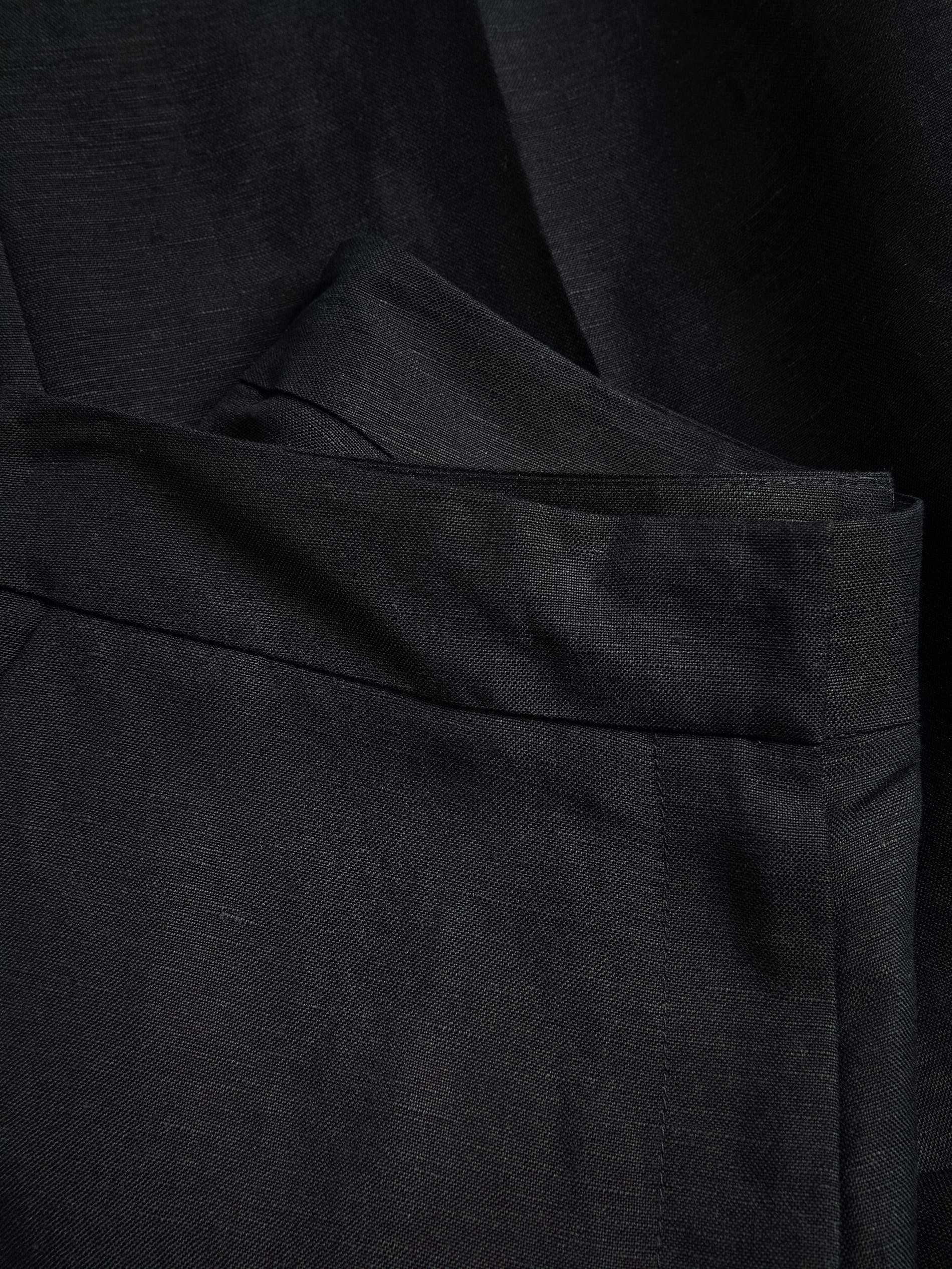 Black Linen Rich Trousers, Black, large image number 4