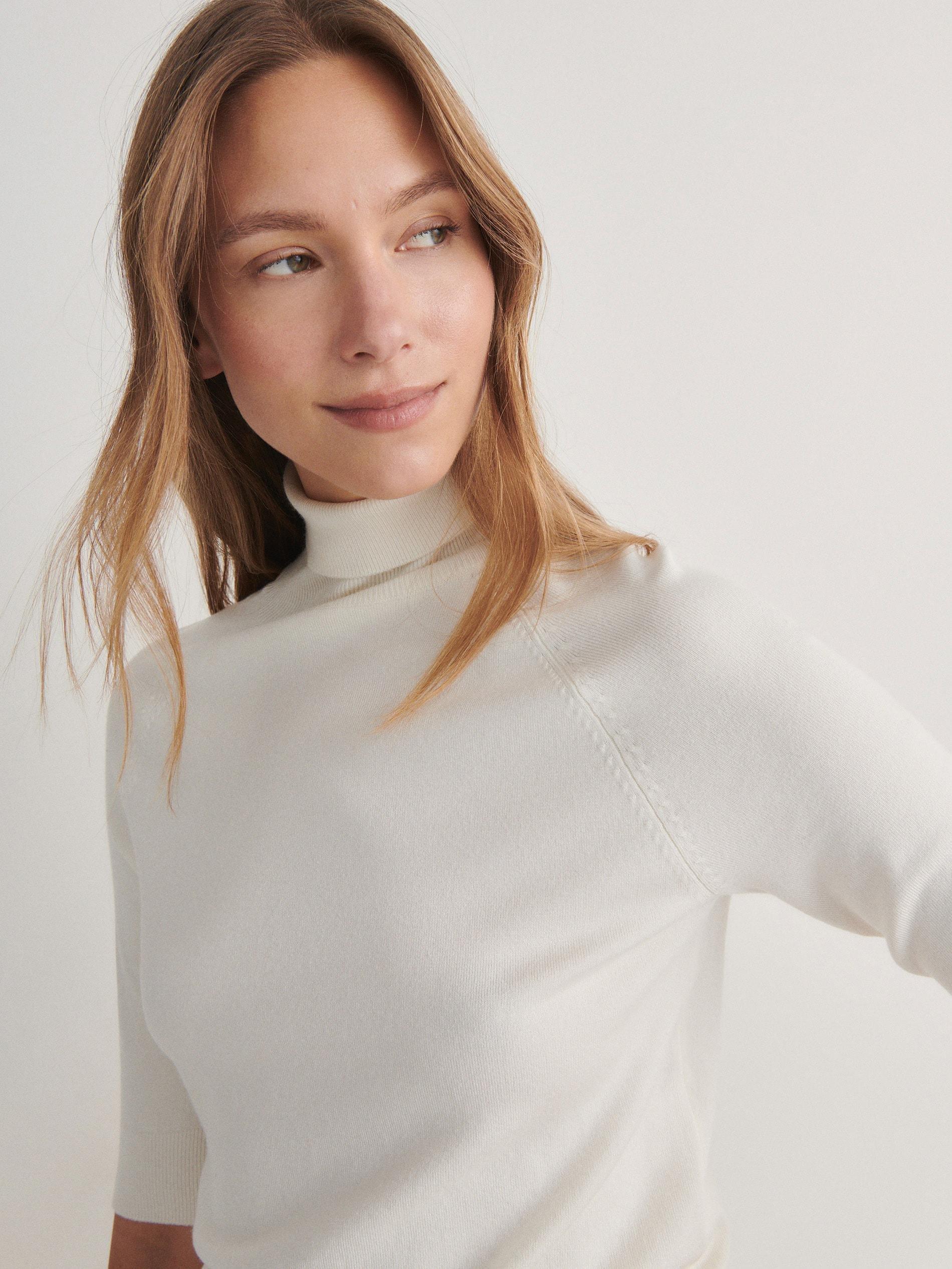 Cream Turtleneck Jumper, , large image number 2
