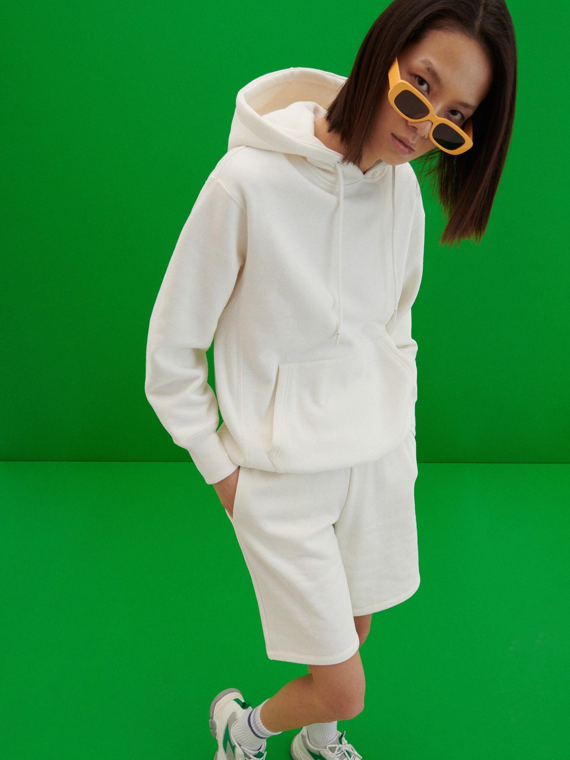 Cream Short Tracksuit Bottoms, , large image number 4