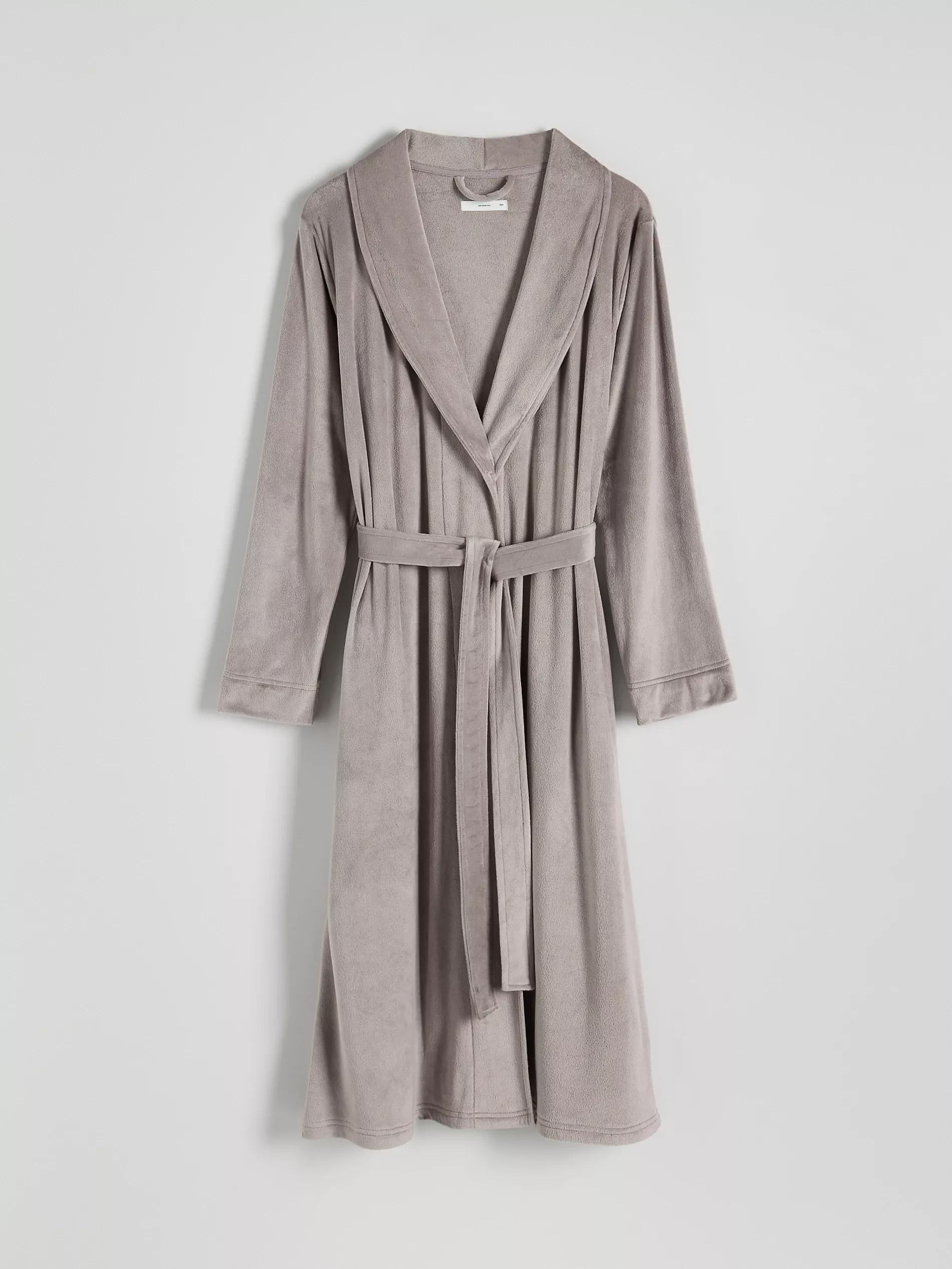 Grey Velour Bathrobe, , large image number 5