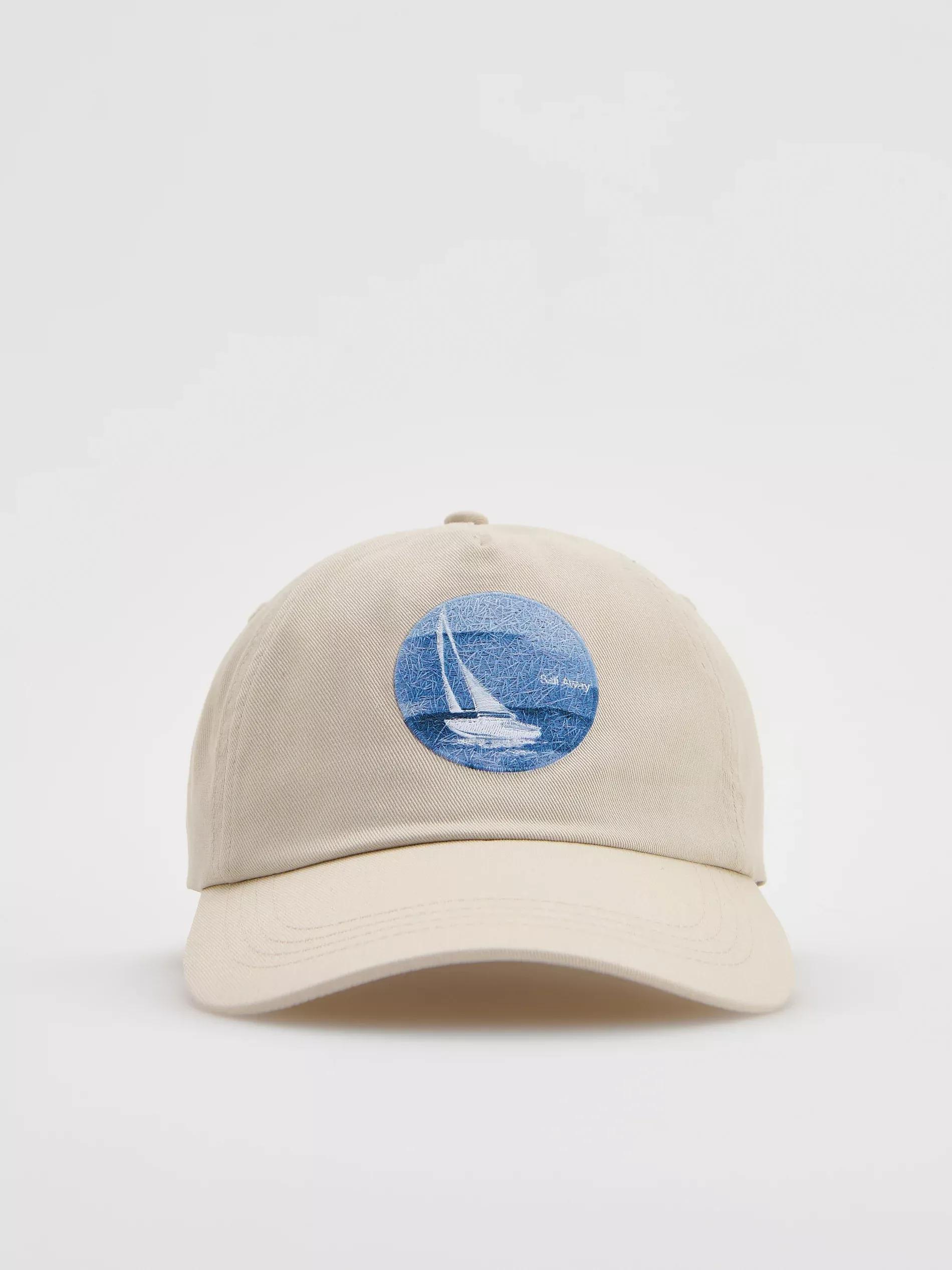 Beige Baseball Cap With Patch, Beige, large image number 0