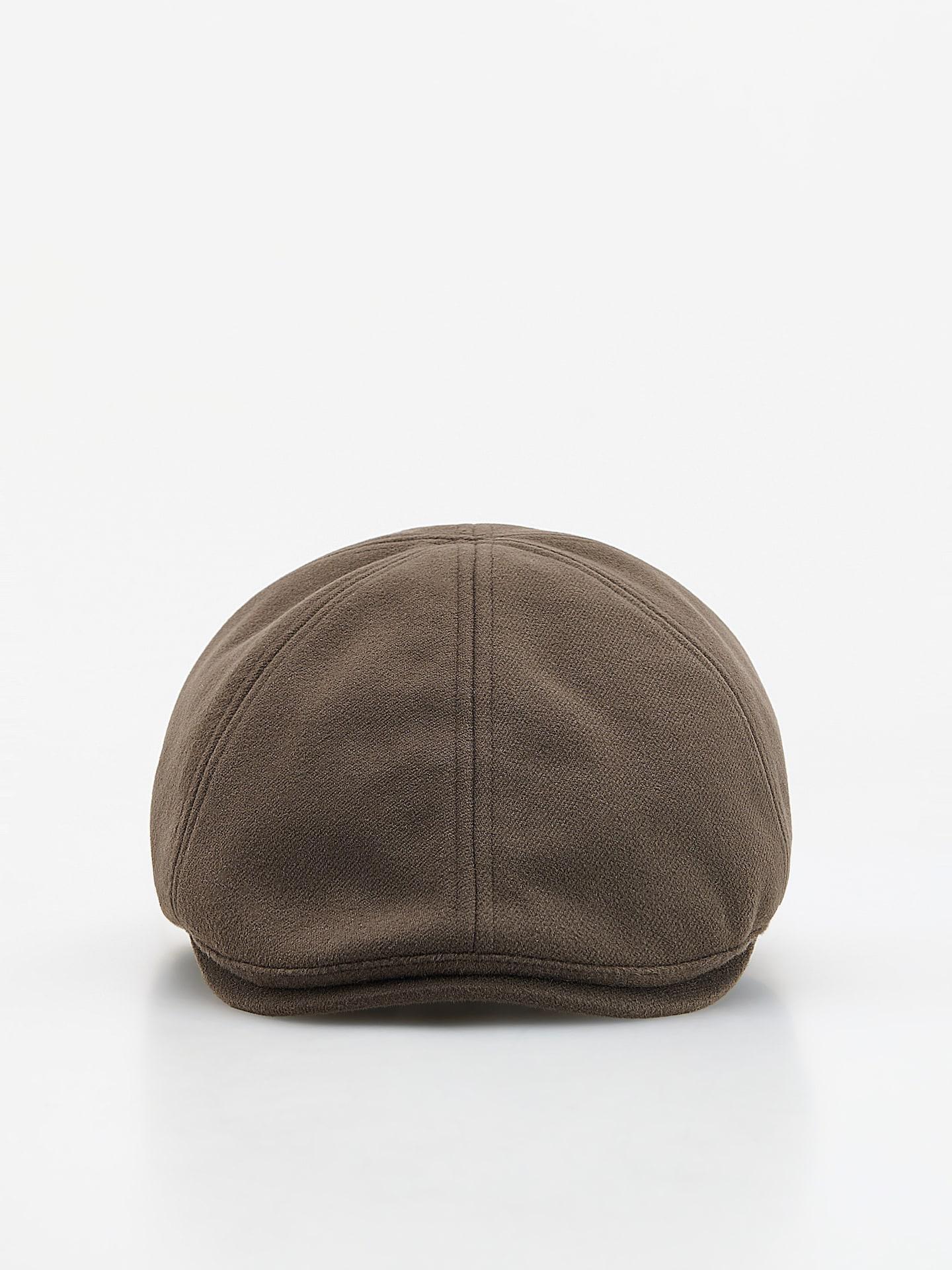 Brown Smooth Flat Cap, Brown, large image number 0