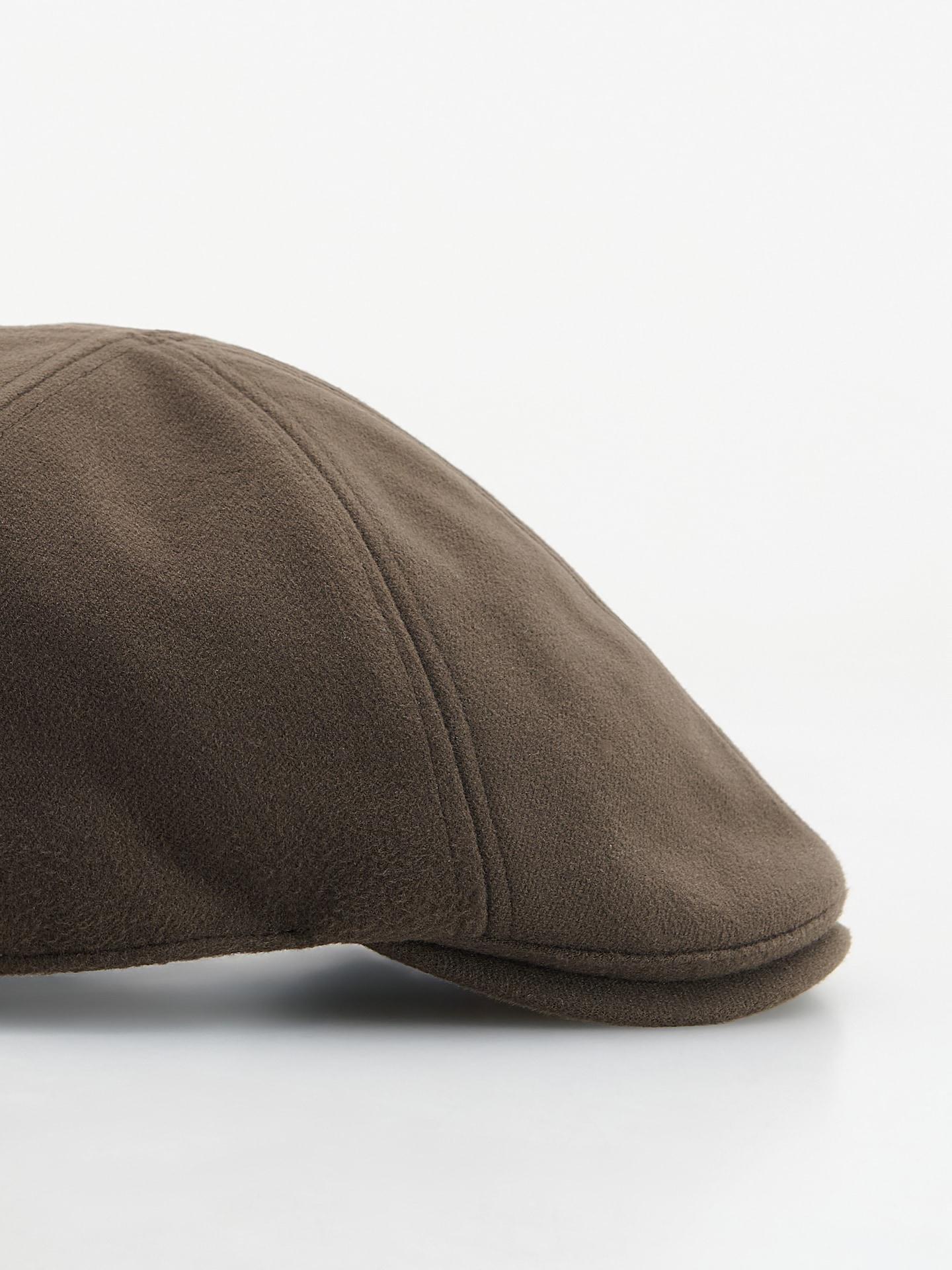 Brown Smooth Flat Cap, Brown, large image number 1