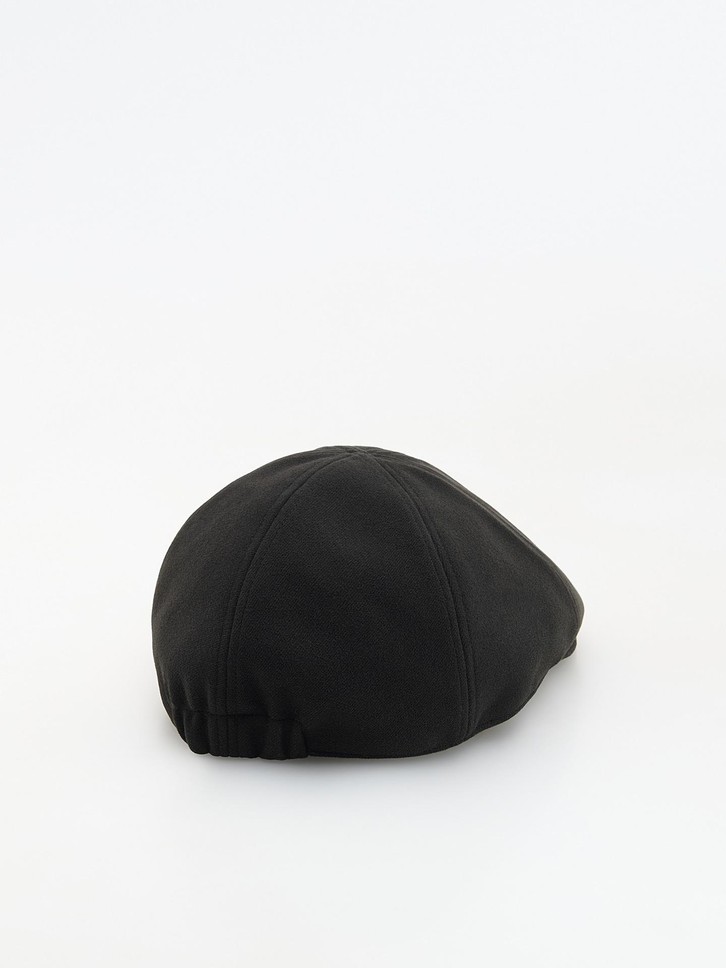 Black Smooth Flat Cap, Black, large image number 2