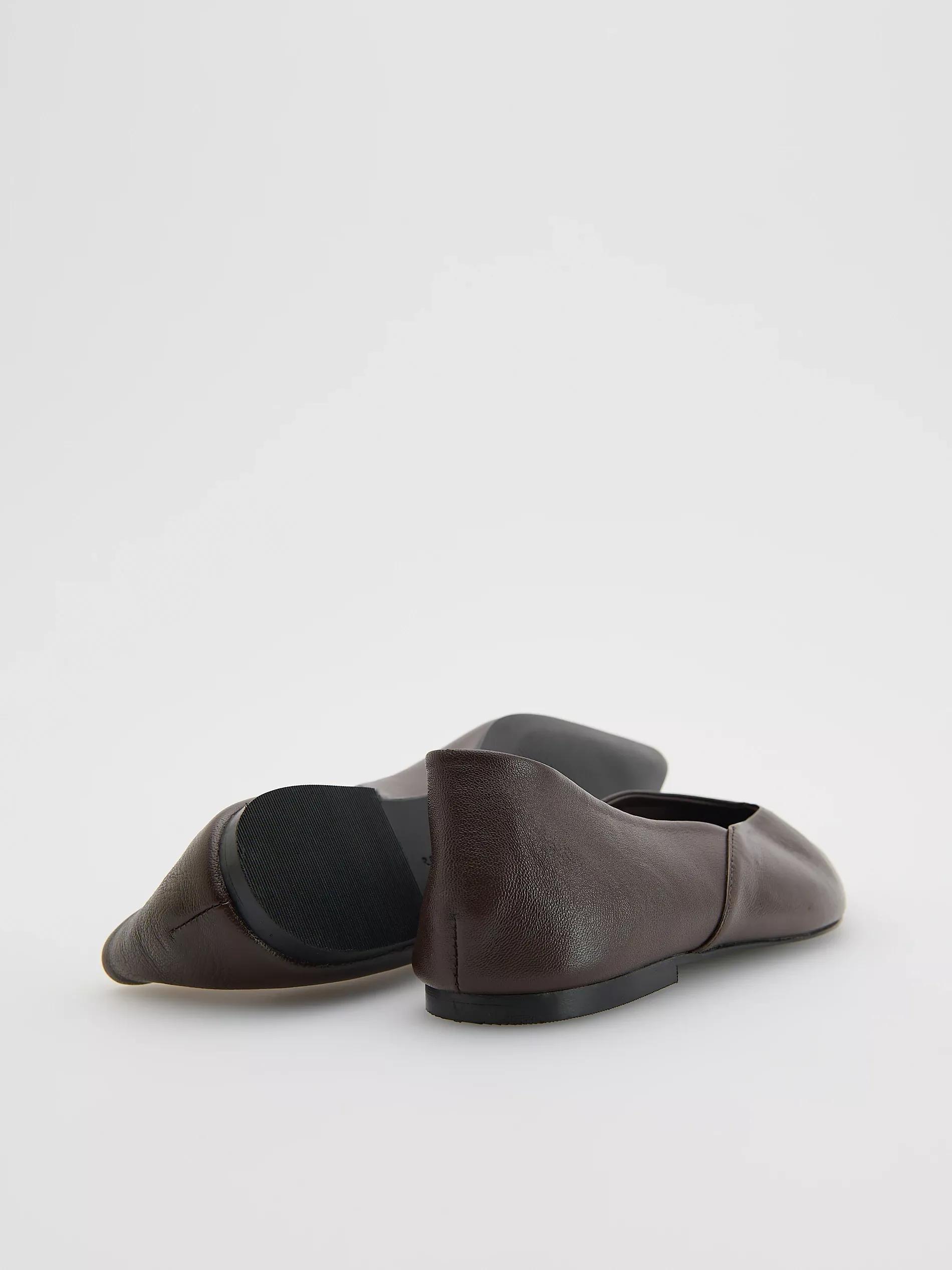 Maroon Leather Ballerinas, Burgundy, large image number 4