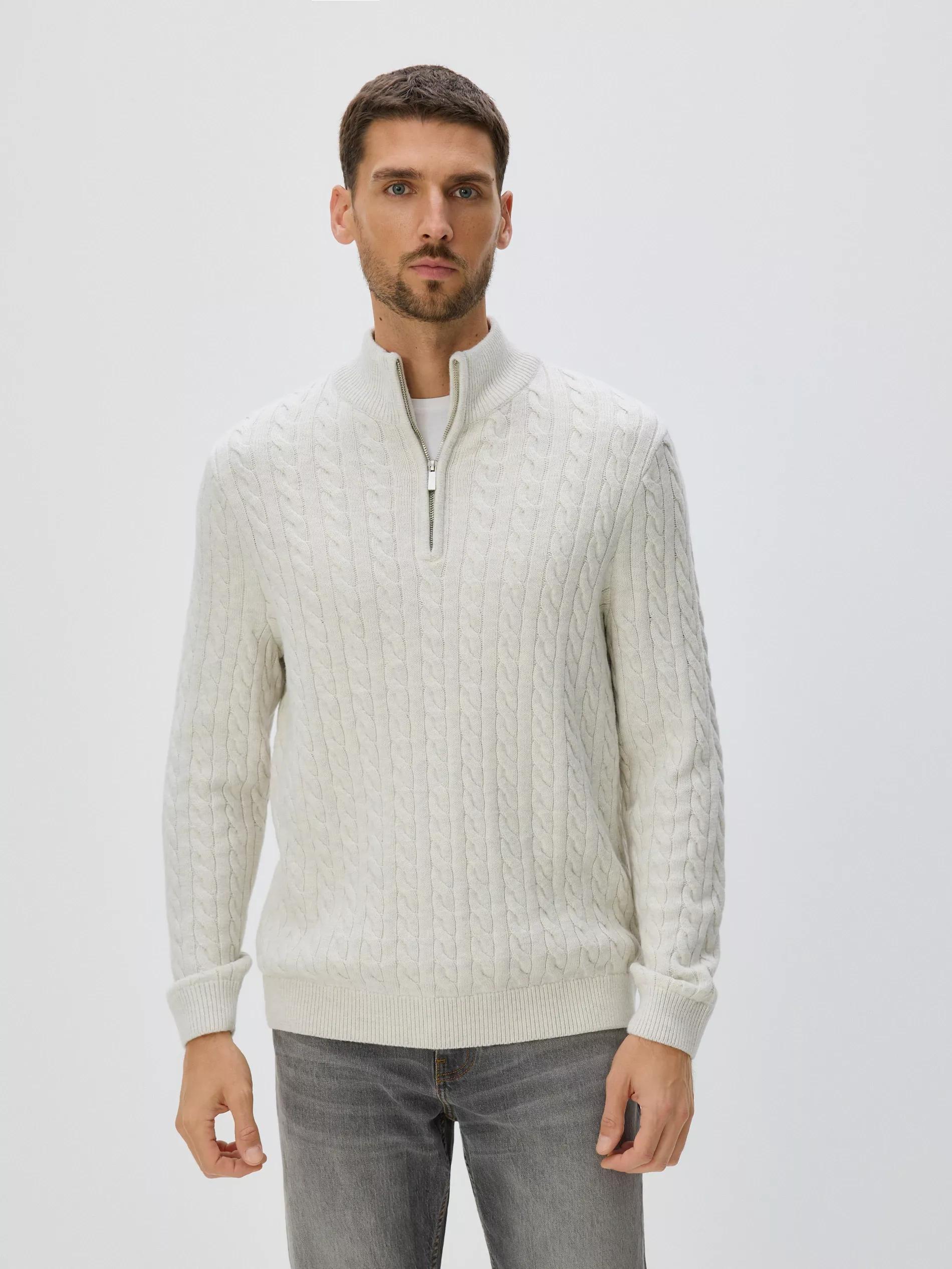 Cream Wool-Blend Jumper, Ivory, large image number 0