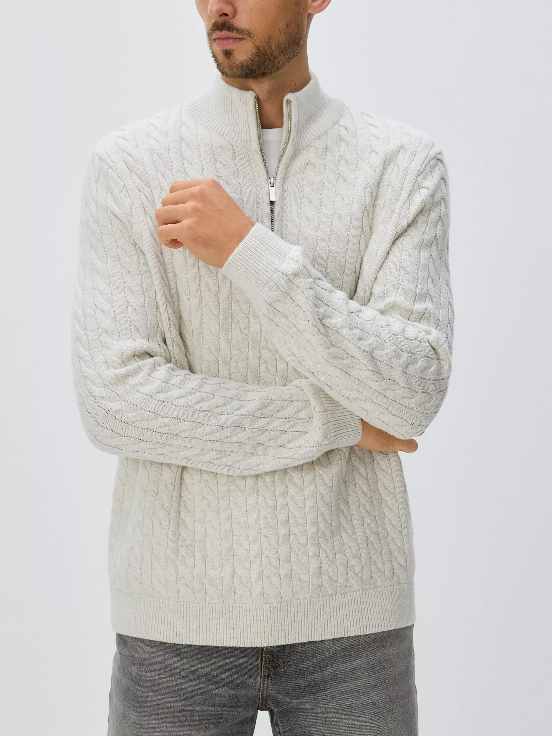 Cream Wool-Blend Jumper, Ivory, large image number 2