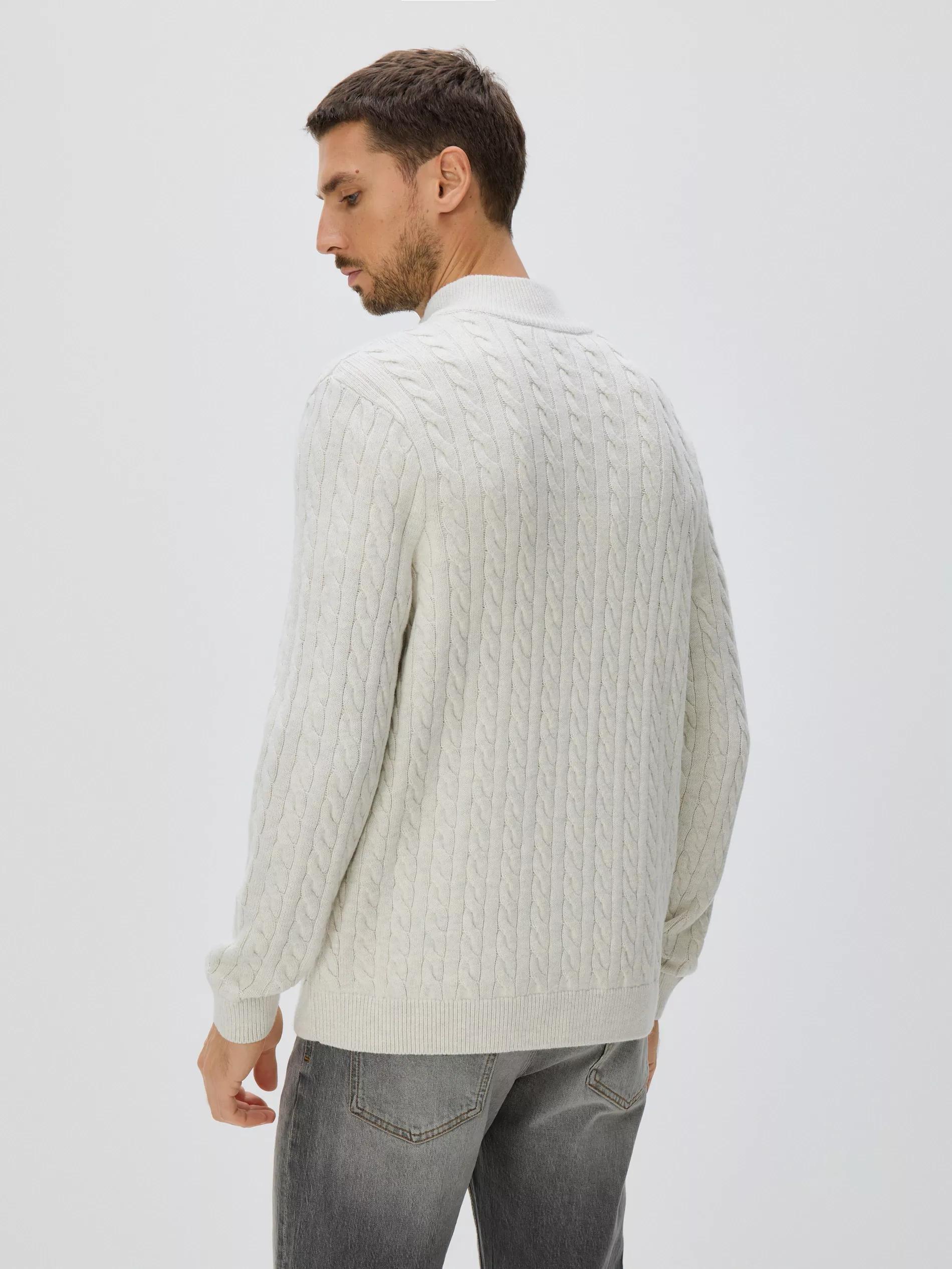Cream Wool-Blend Jumper, Ivory, large image number 3
