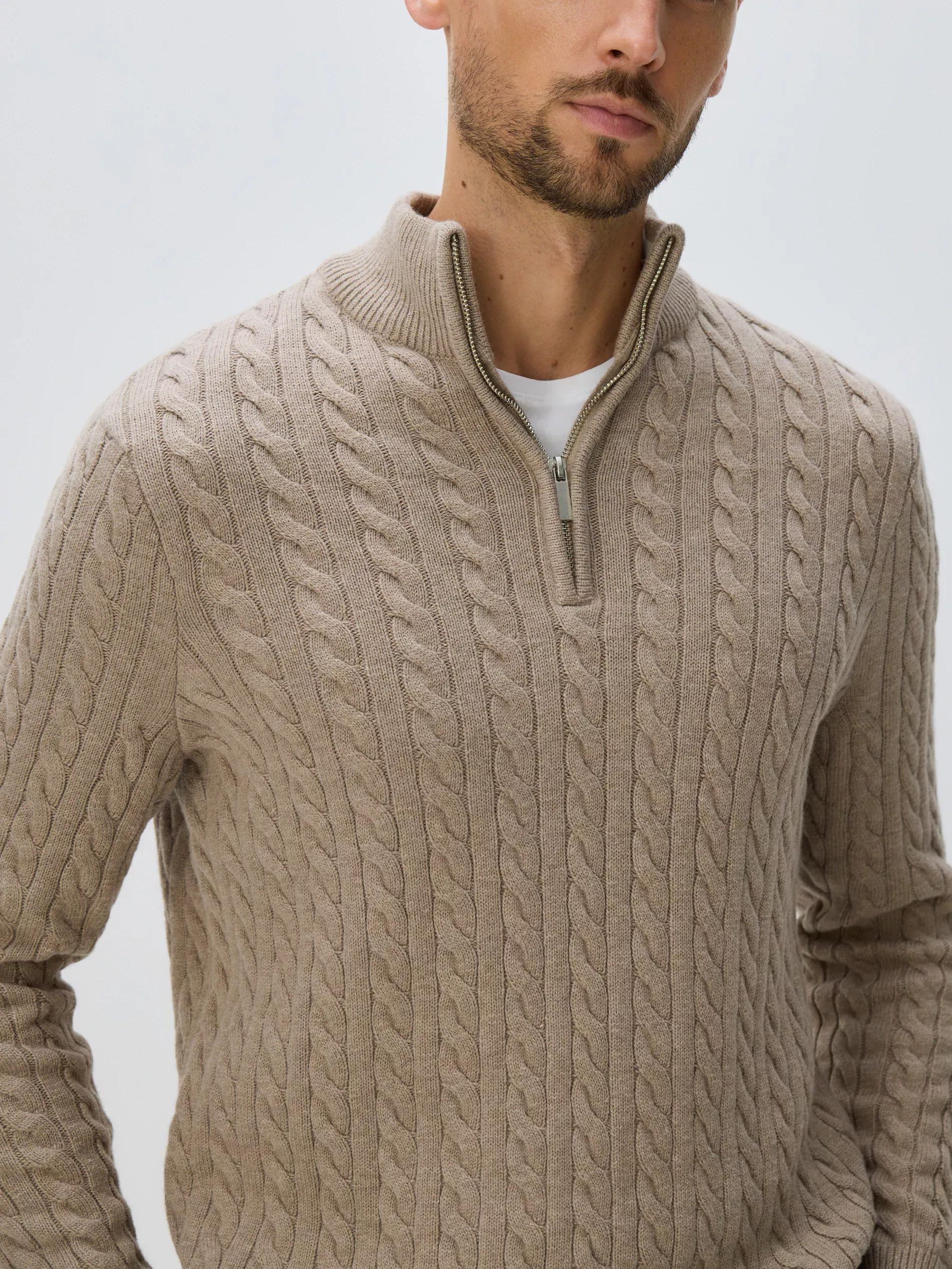 Beige Wool-Blend Jumper, Beige, large image number 1