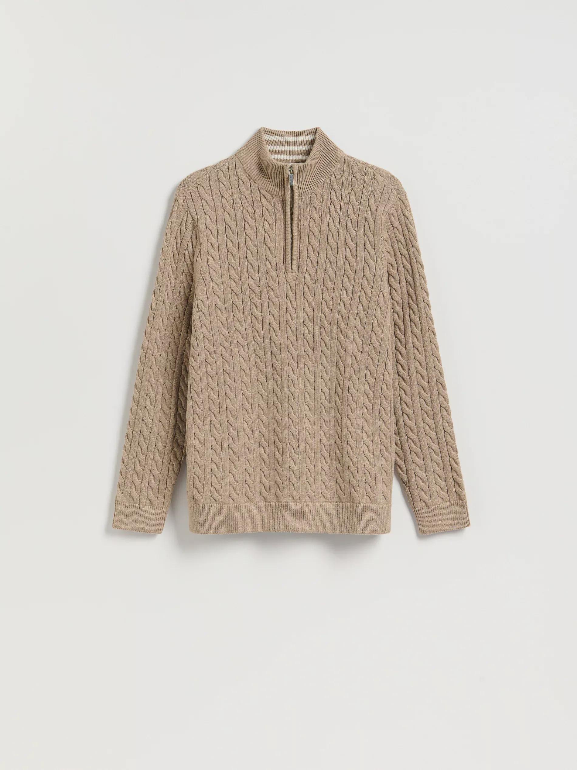 Beige Wool-Blend Jumper, Beige, large image number 3