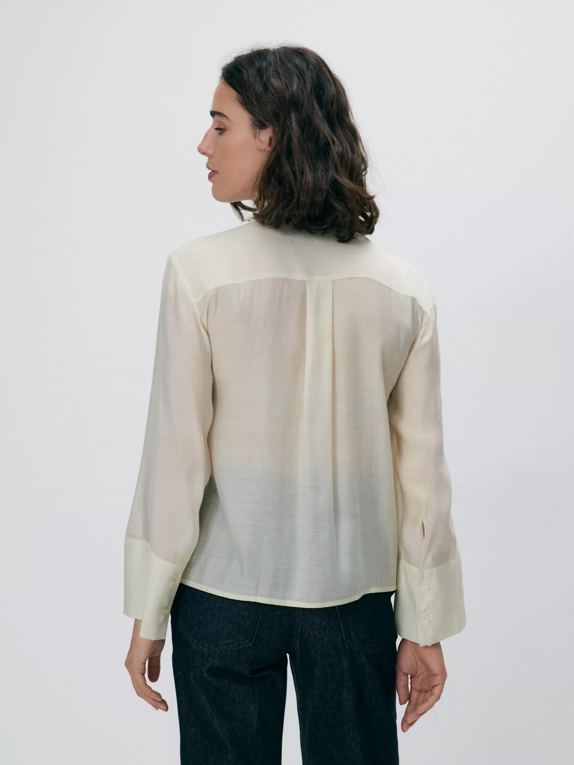 Cream Shirt With Decorative Details, Ivory, large image number 3