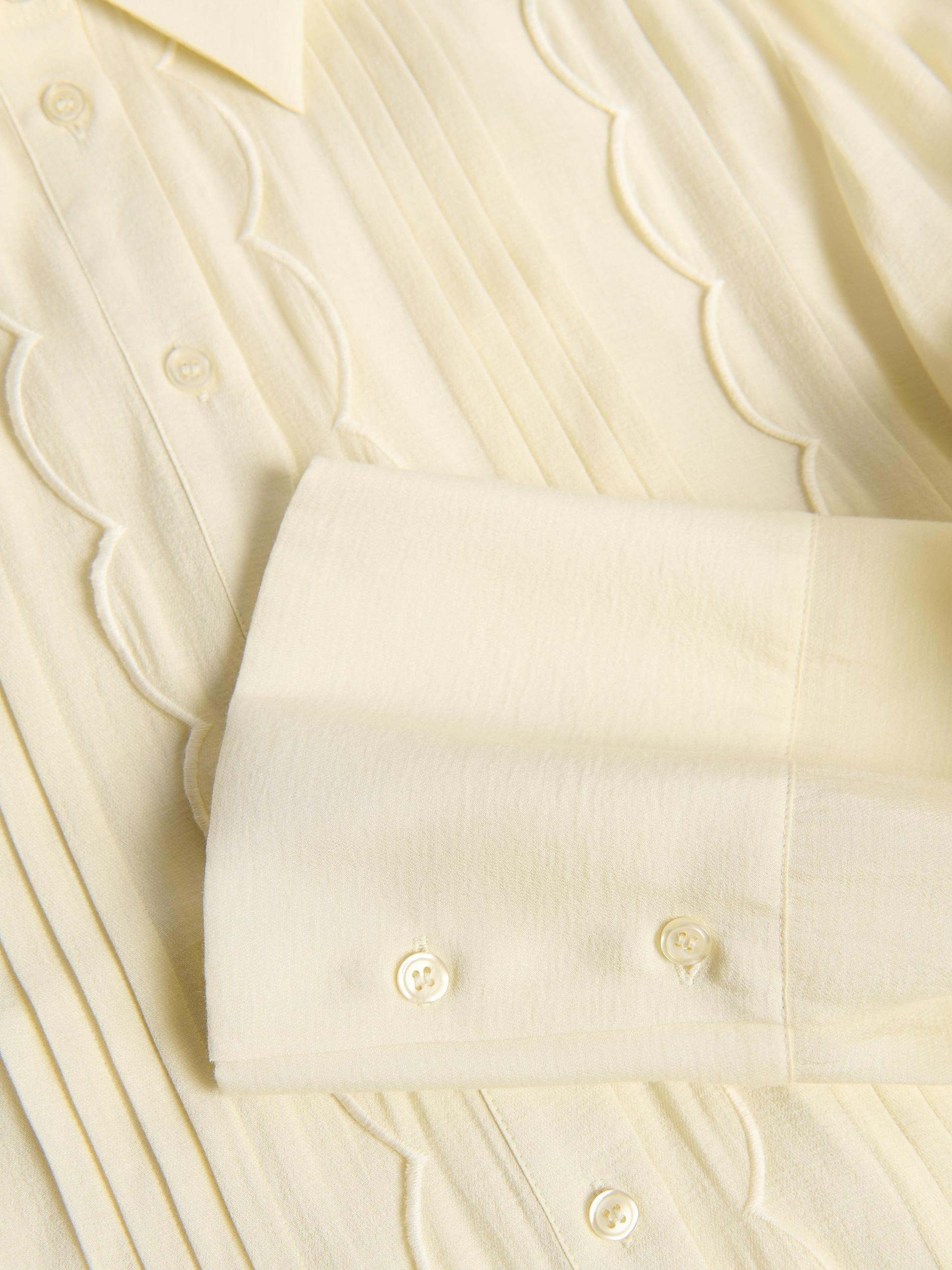 Cream Shirt With Decorative Details, Ivory, large image number 5