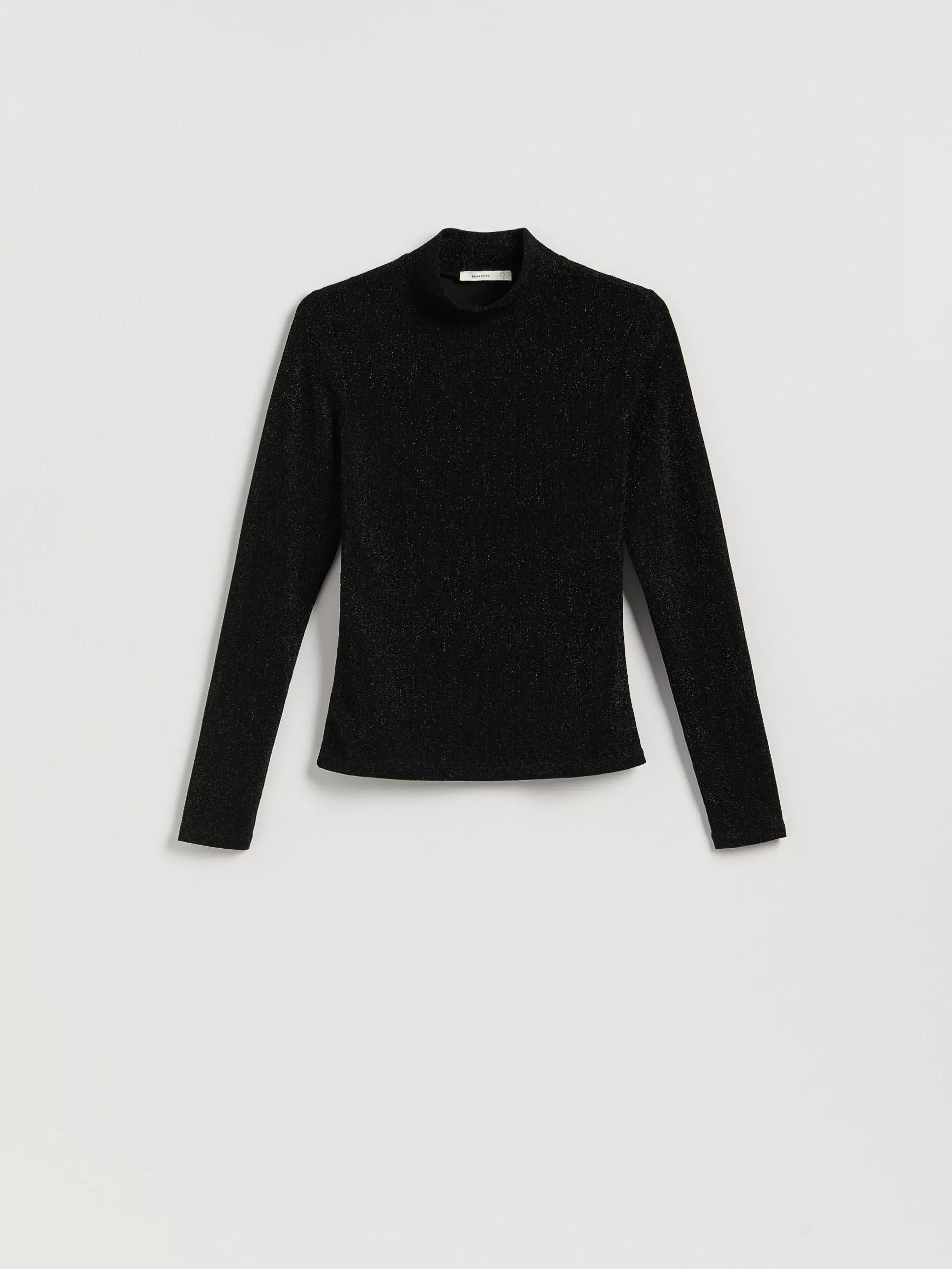 Black Shimmery Turtleneck, Black, large image number 4