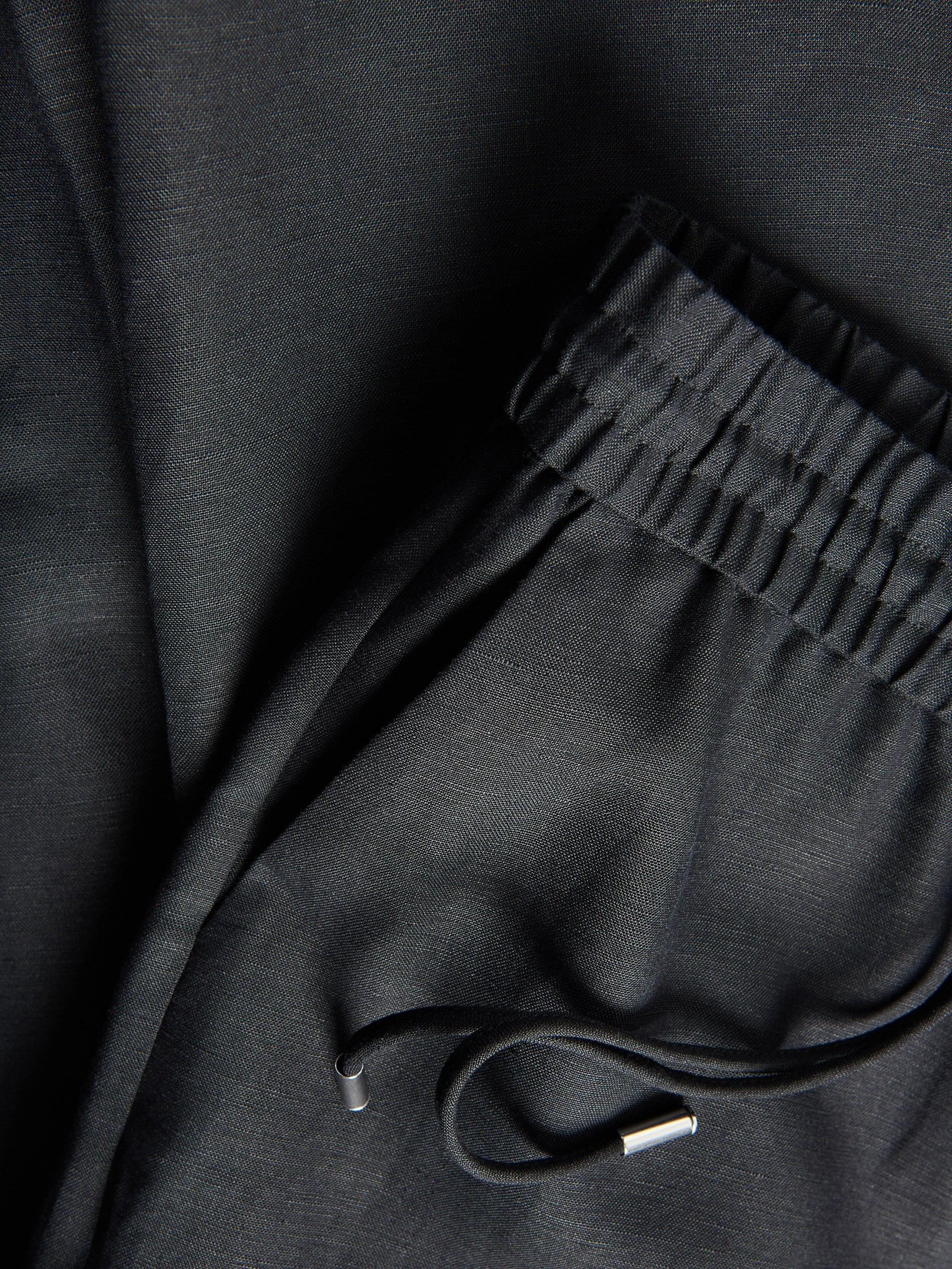 Black Loose Linen Trousers, Black, large image number 4