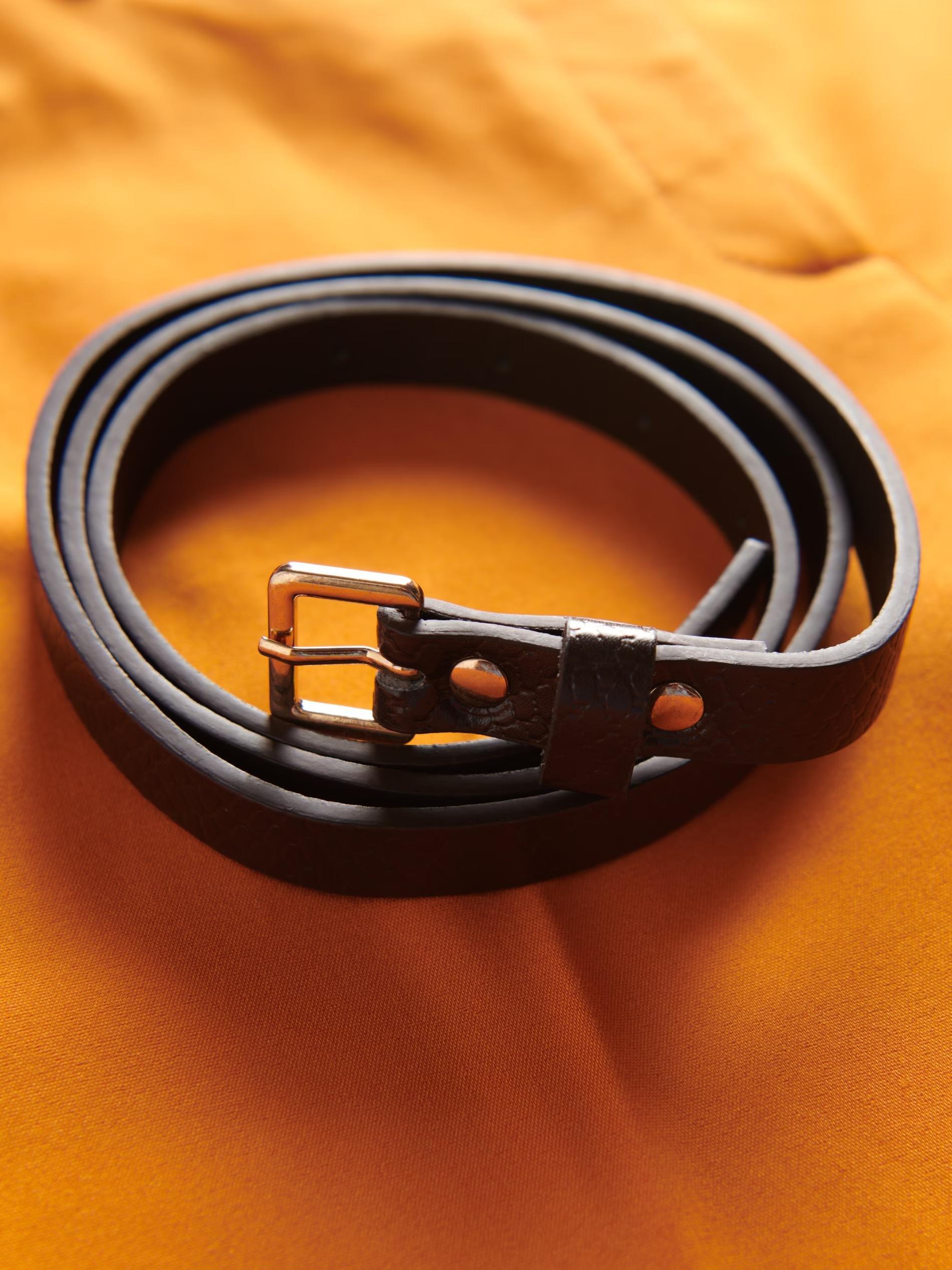 Orange Cigarette Trousers With Belt, , large image number 6