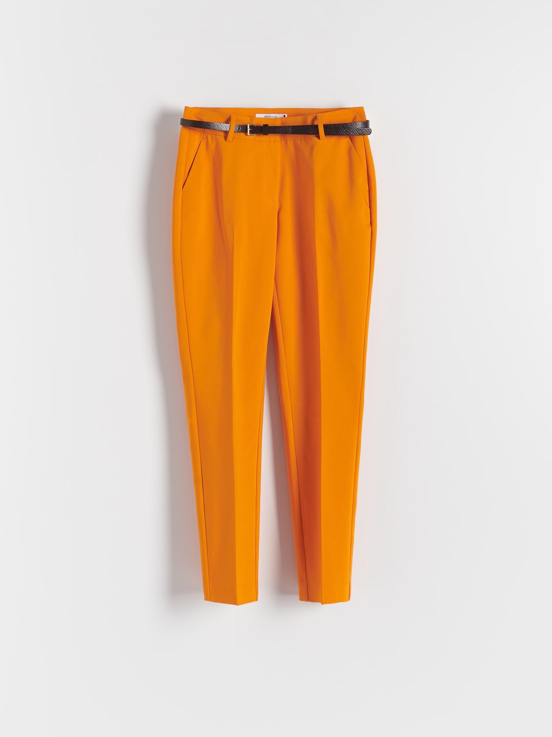 Orange Cigarette Trousers With Belt, , large image number 8