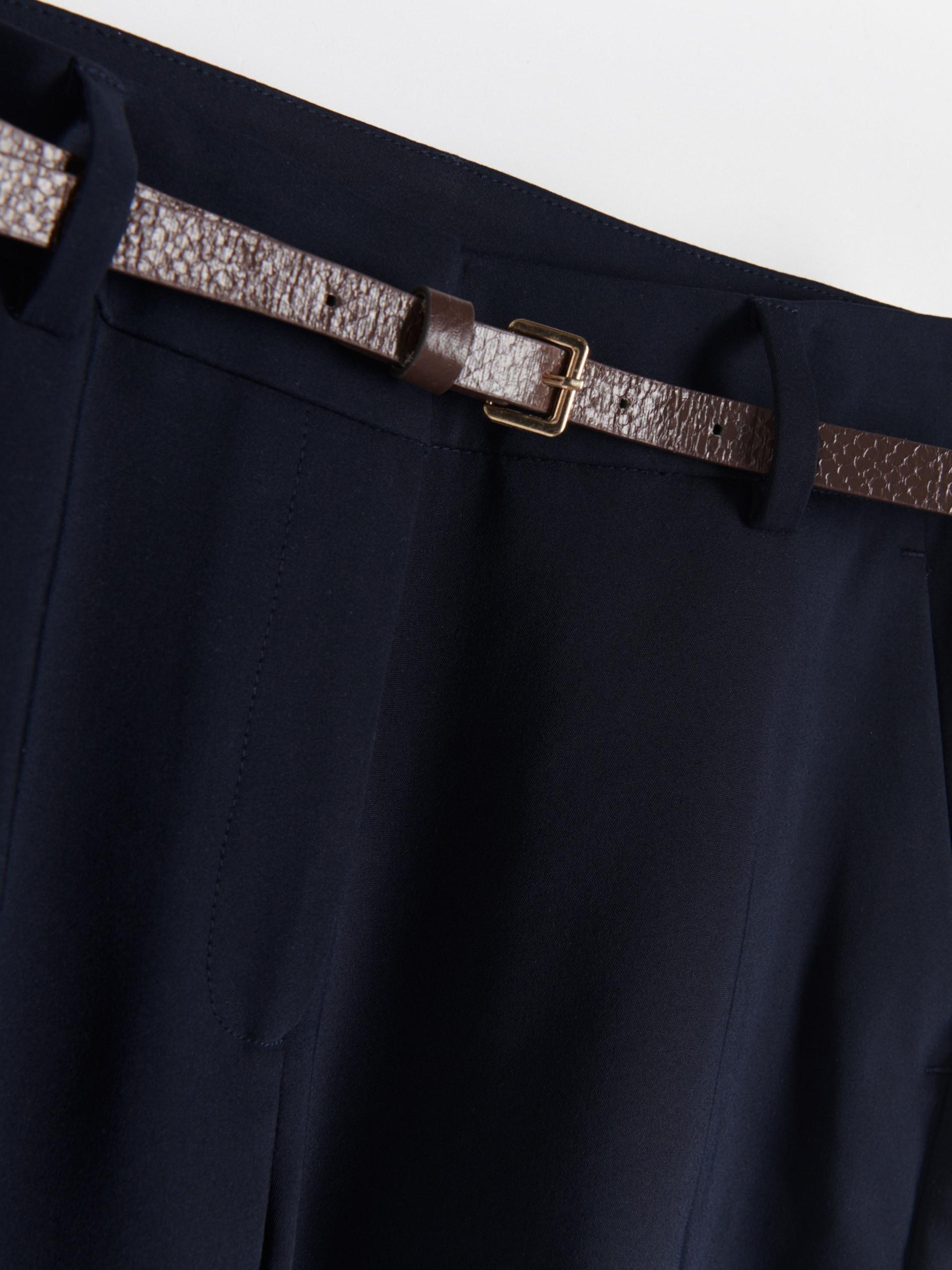 Navy Belted Cigarette Trousers, , large image number 9