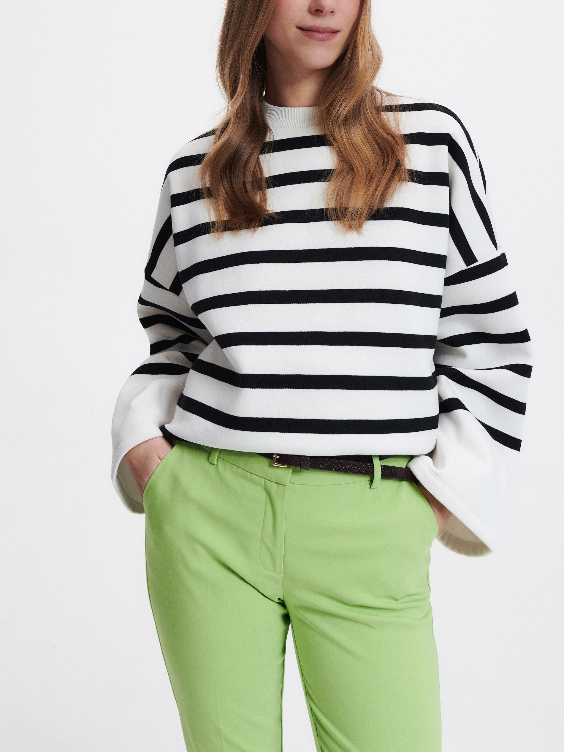 Green Cigarette Trousers With Belt, , large image number 2