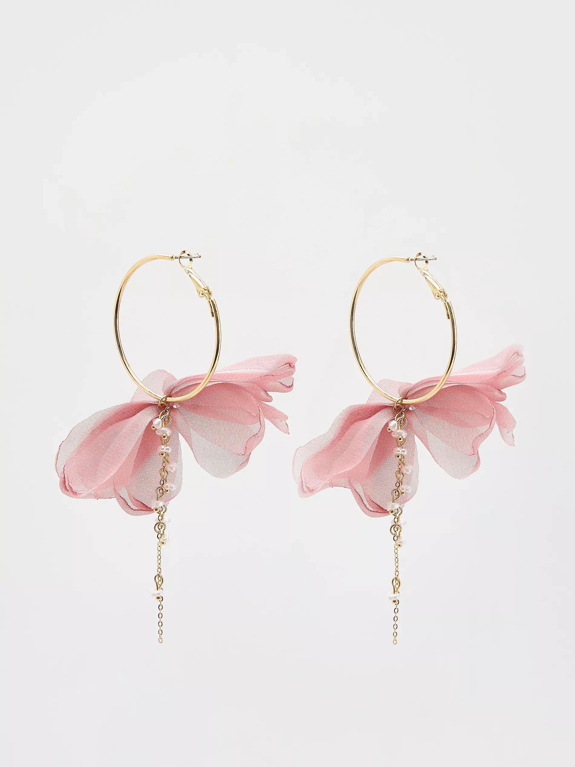 Pink Chandelier Earrings, Multicolor, large image number 1