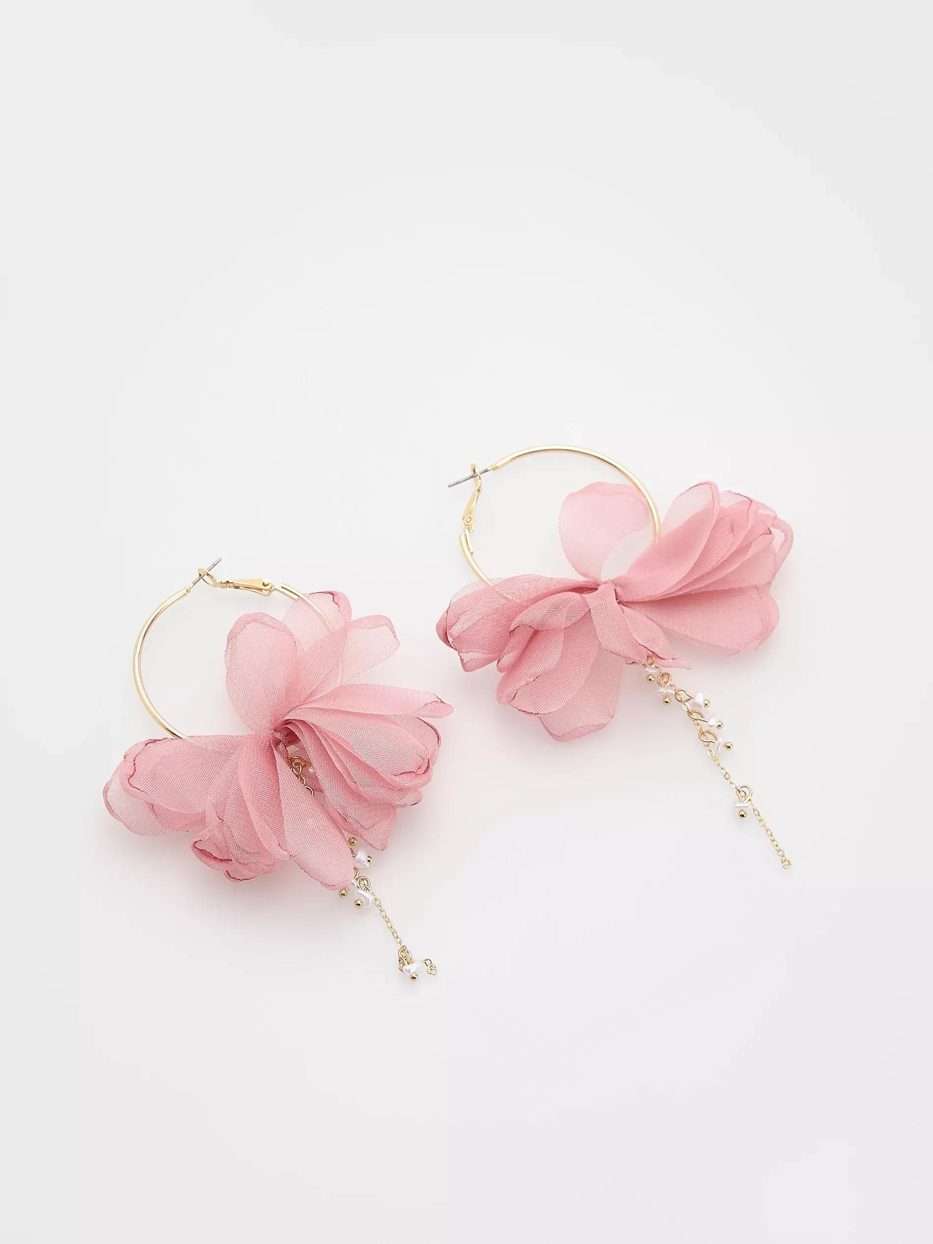 Pink Chandelier Earrings, Multicolor, large image number 2