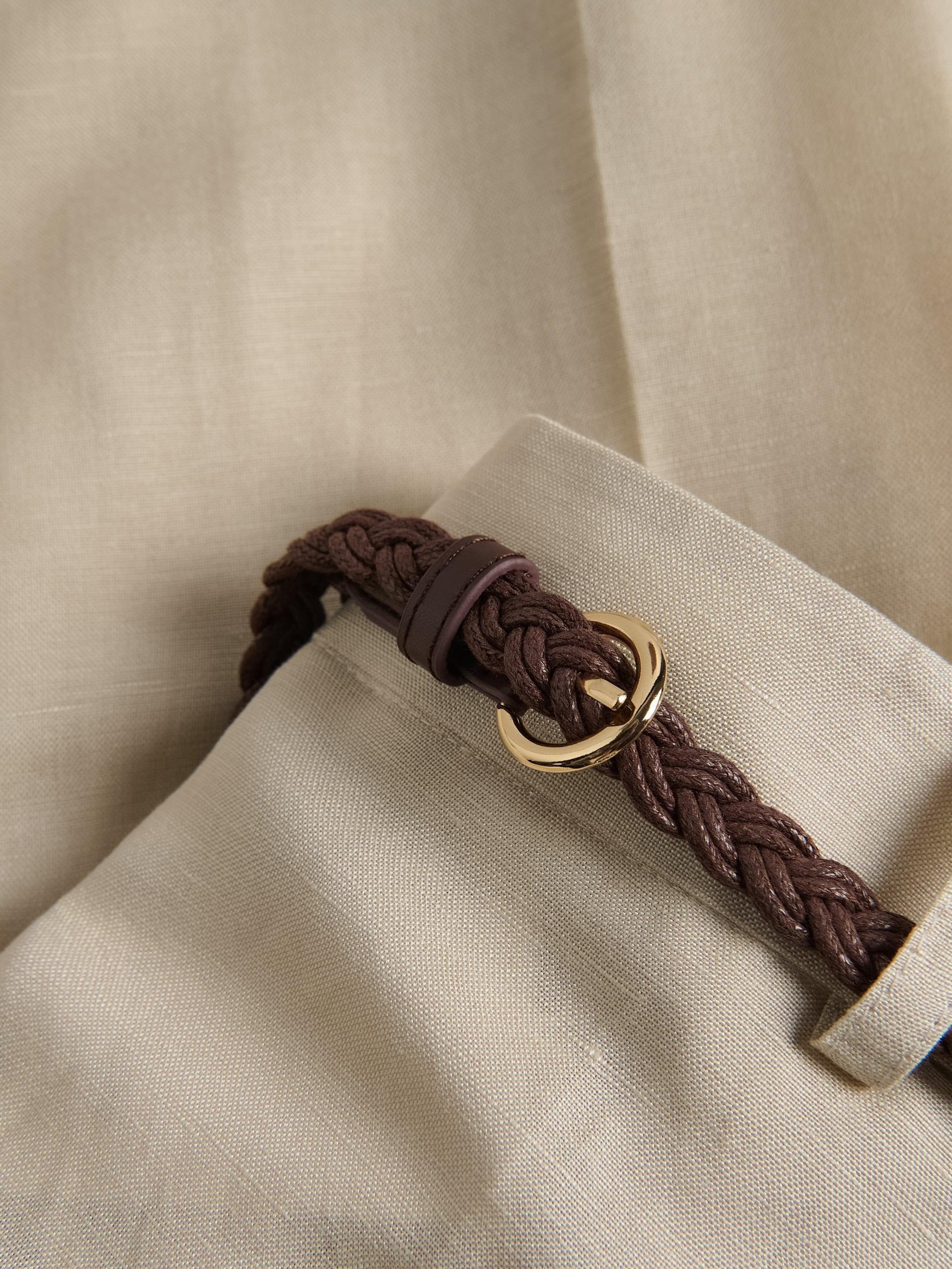 Beige Linen Rich Trousers With Viscose Blend, Beige, large image number 5