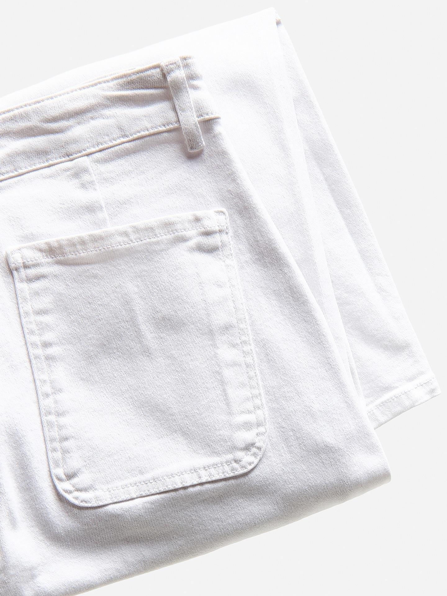 White Barrel Leg Jeans With Stitching, White, large image number 5