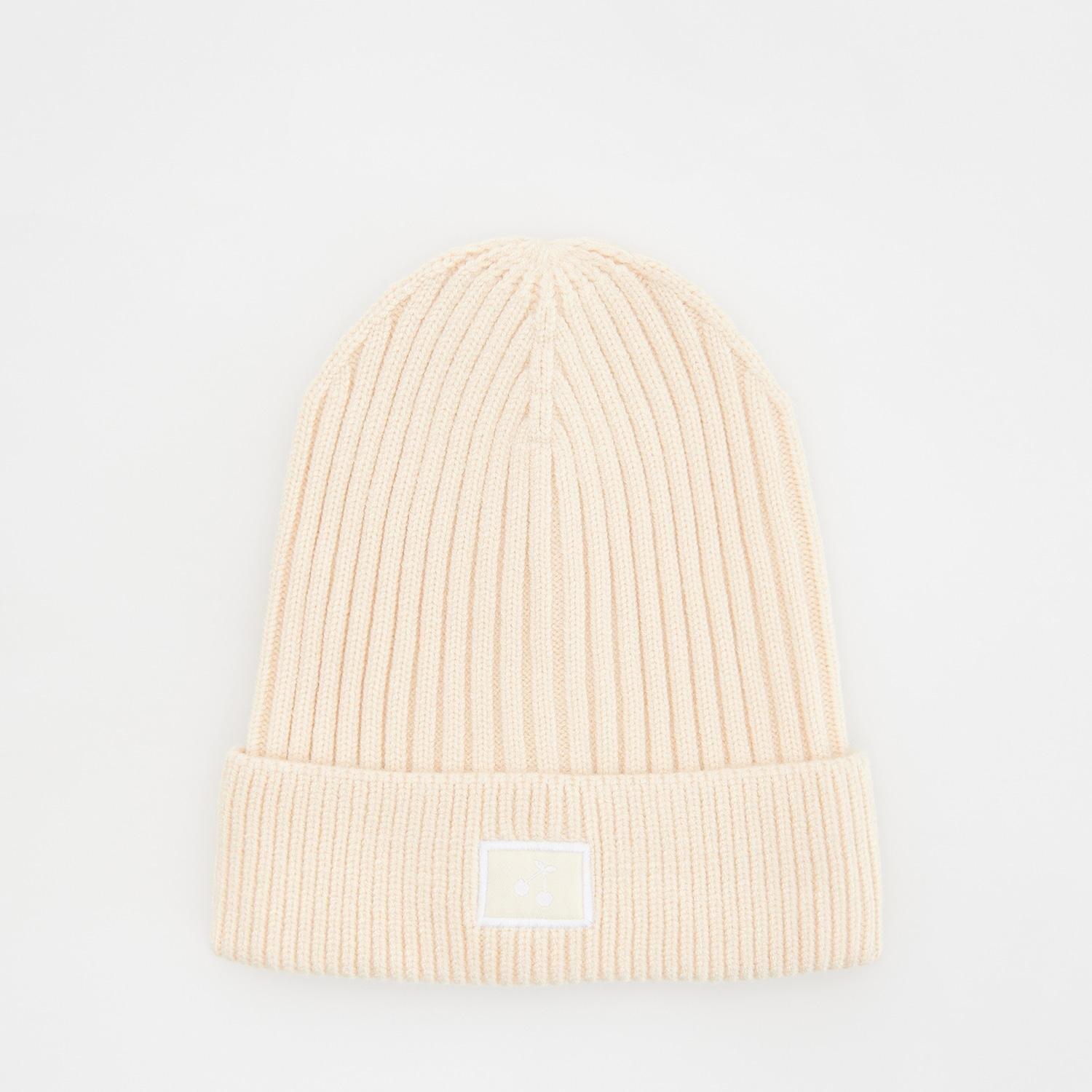 Cream Beanie With Applique, , large image number 0