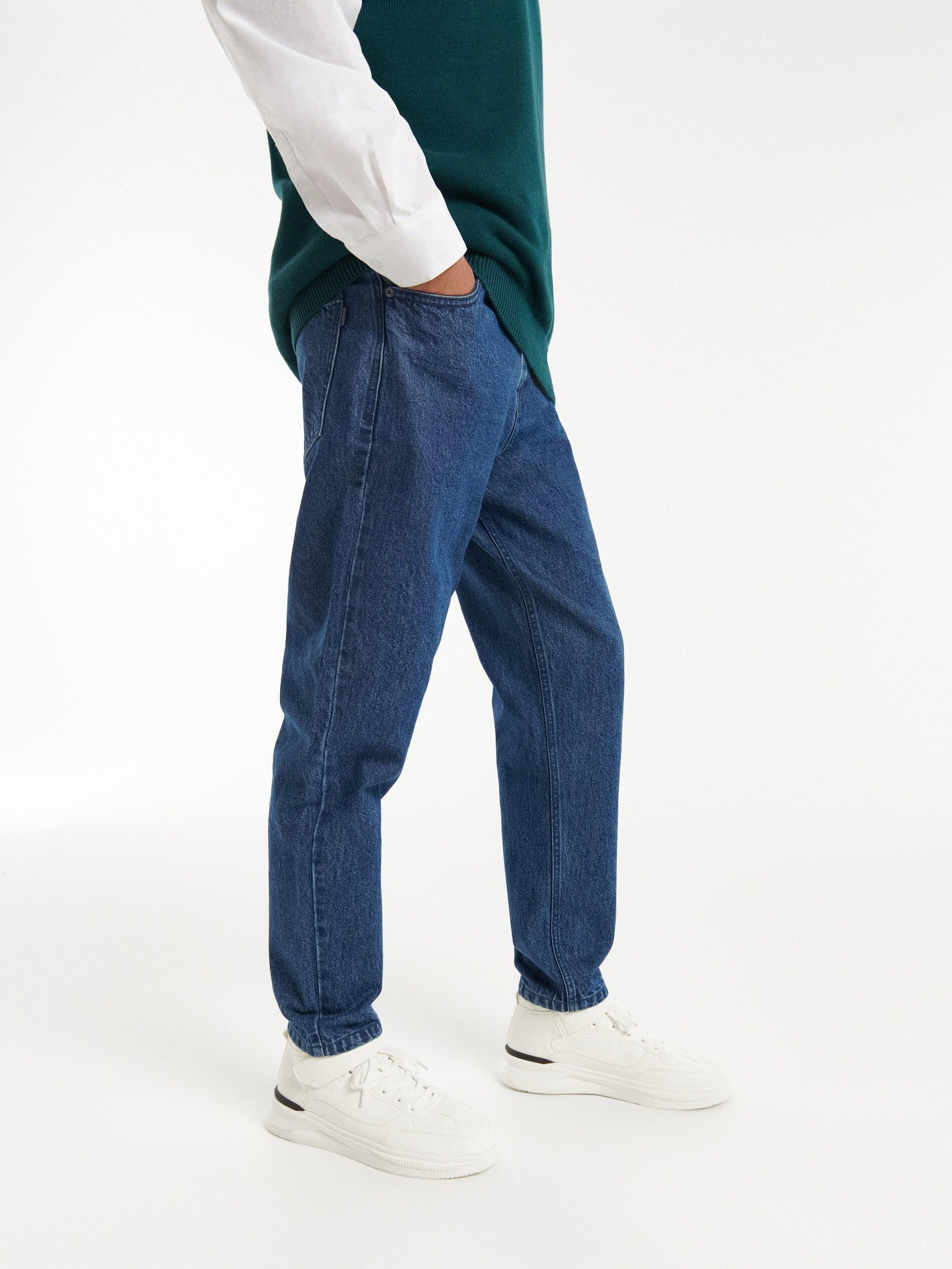 Reserved - Blue Drop Crotch Carrot Jeans