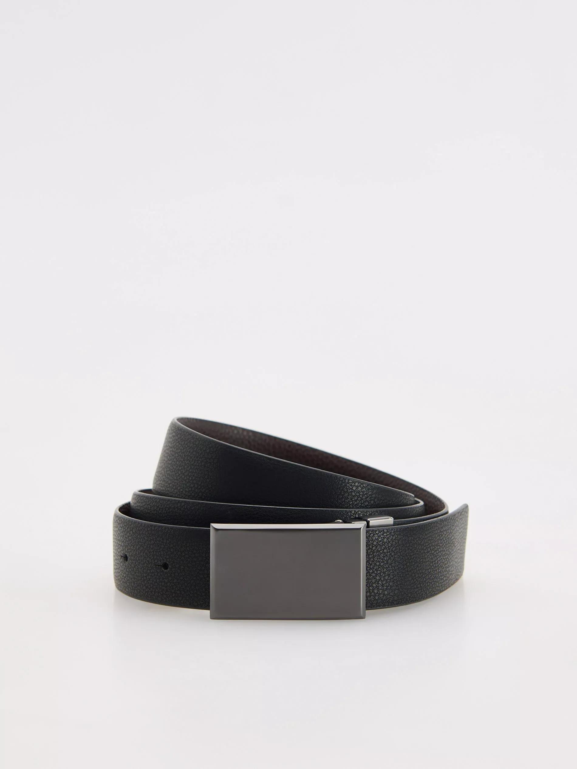 Black Combined Materials Belt, , large image number 0
