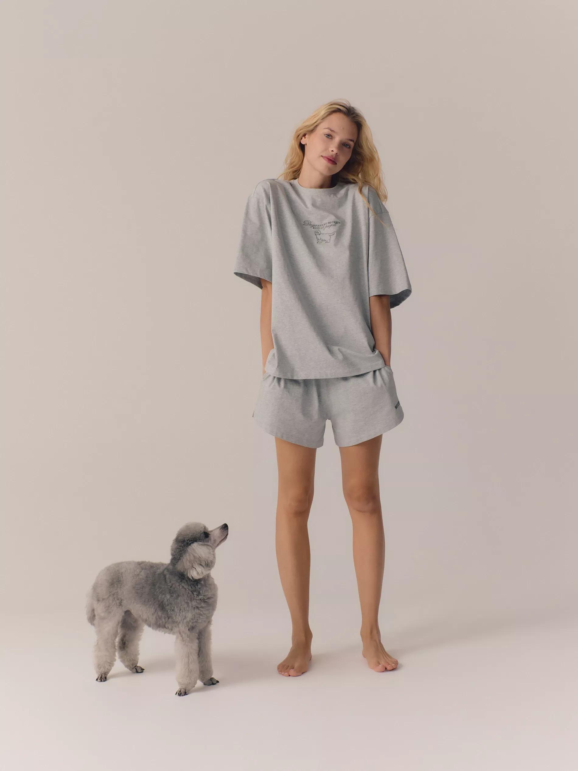 Grey Two-Piece Pajamas With High Cotton Content, Light grey, large image number 1