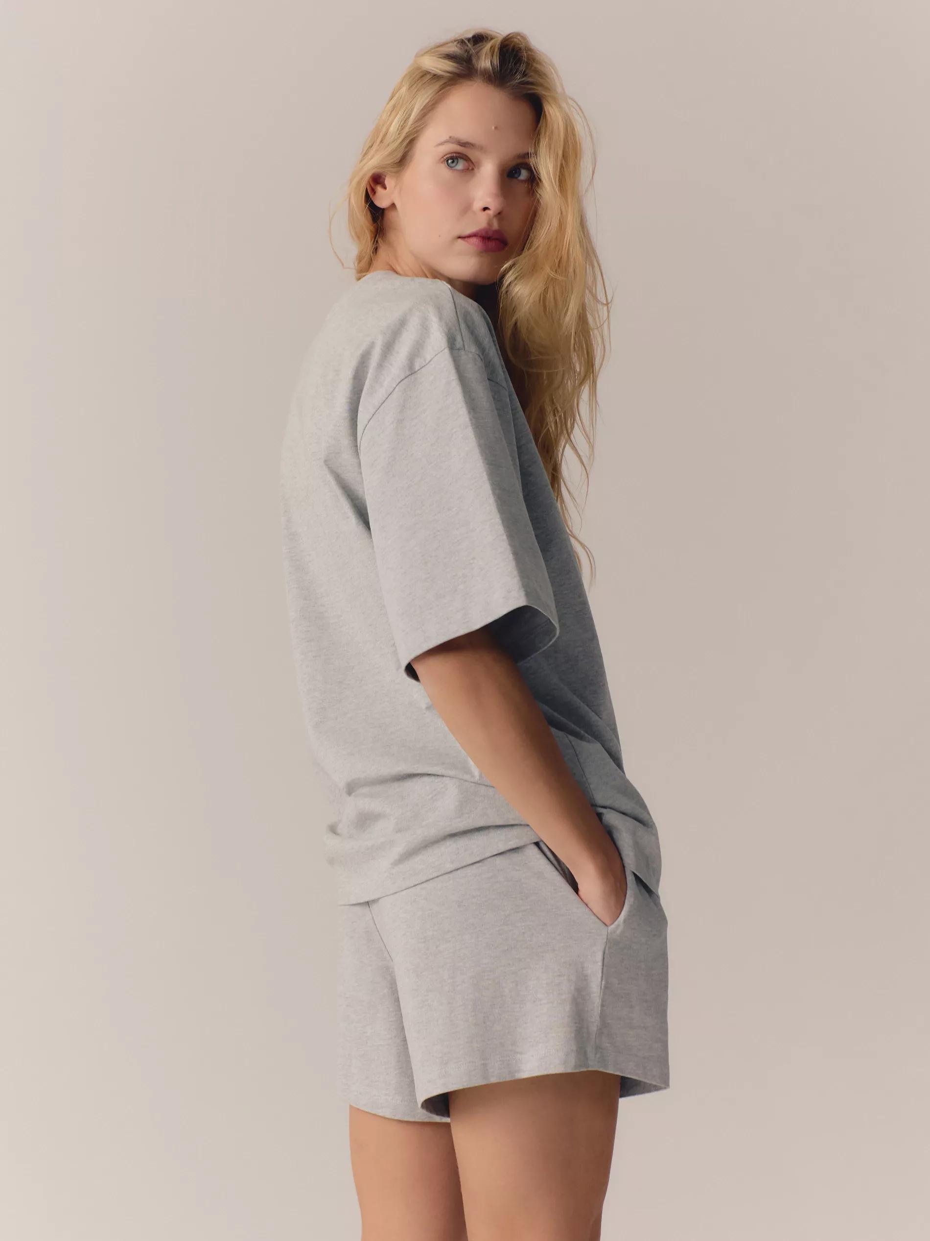 Grey Two-Piece Pajamas With High Cotton Content, Light grey, large image number 2