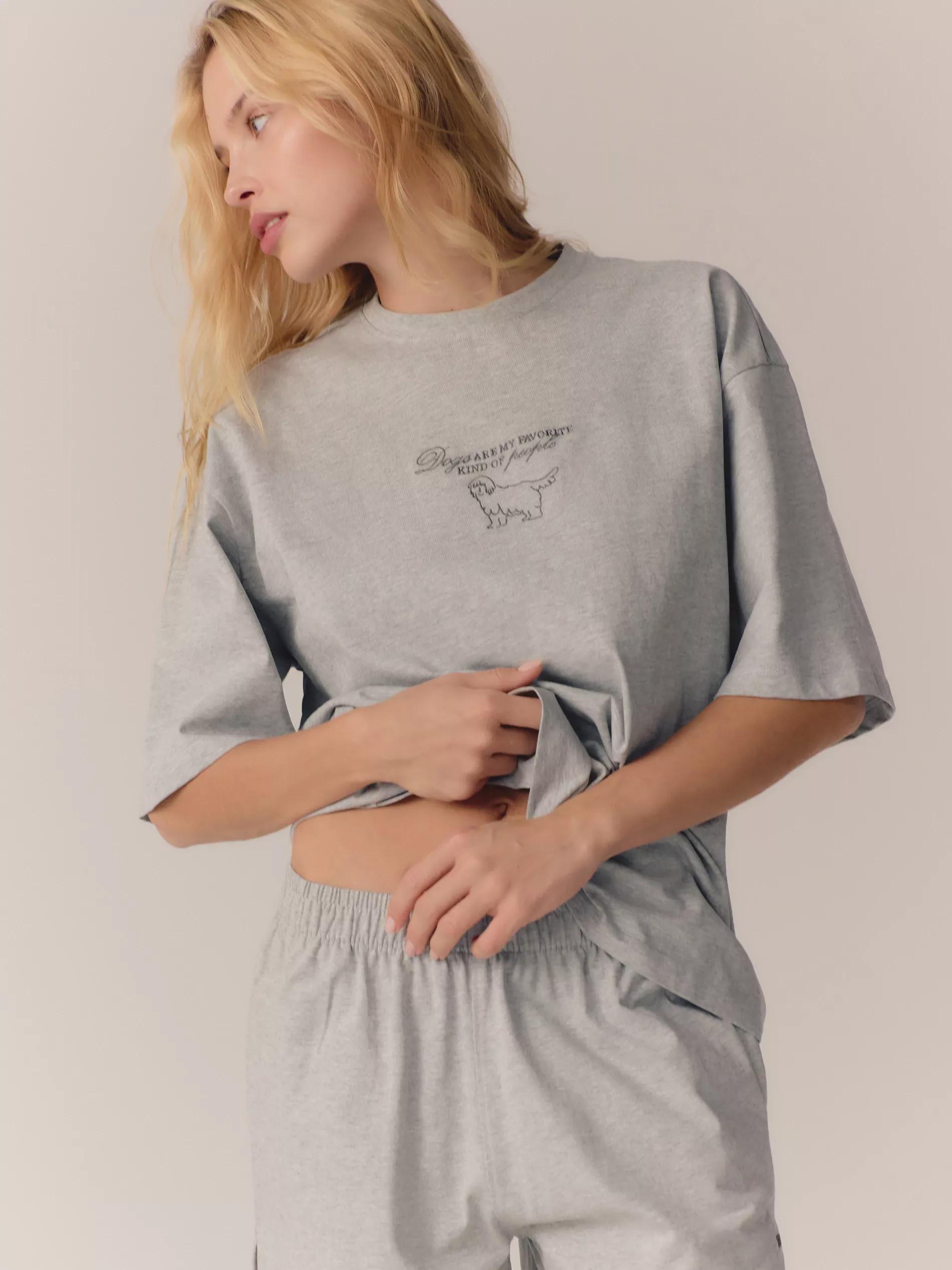 Grey Two-Piece Pajamas With High Cotton Content, Light grey, large image number 3