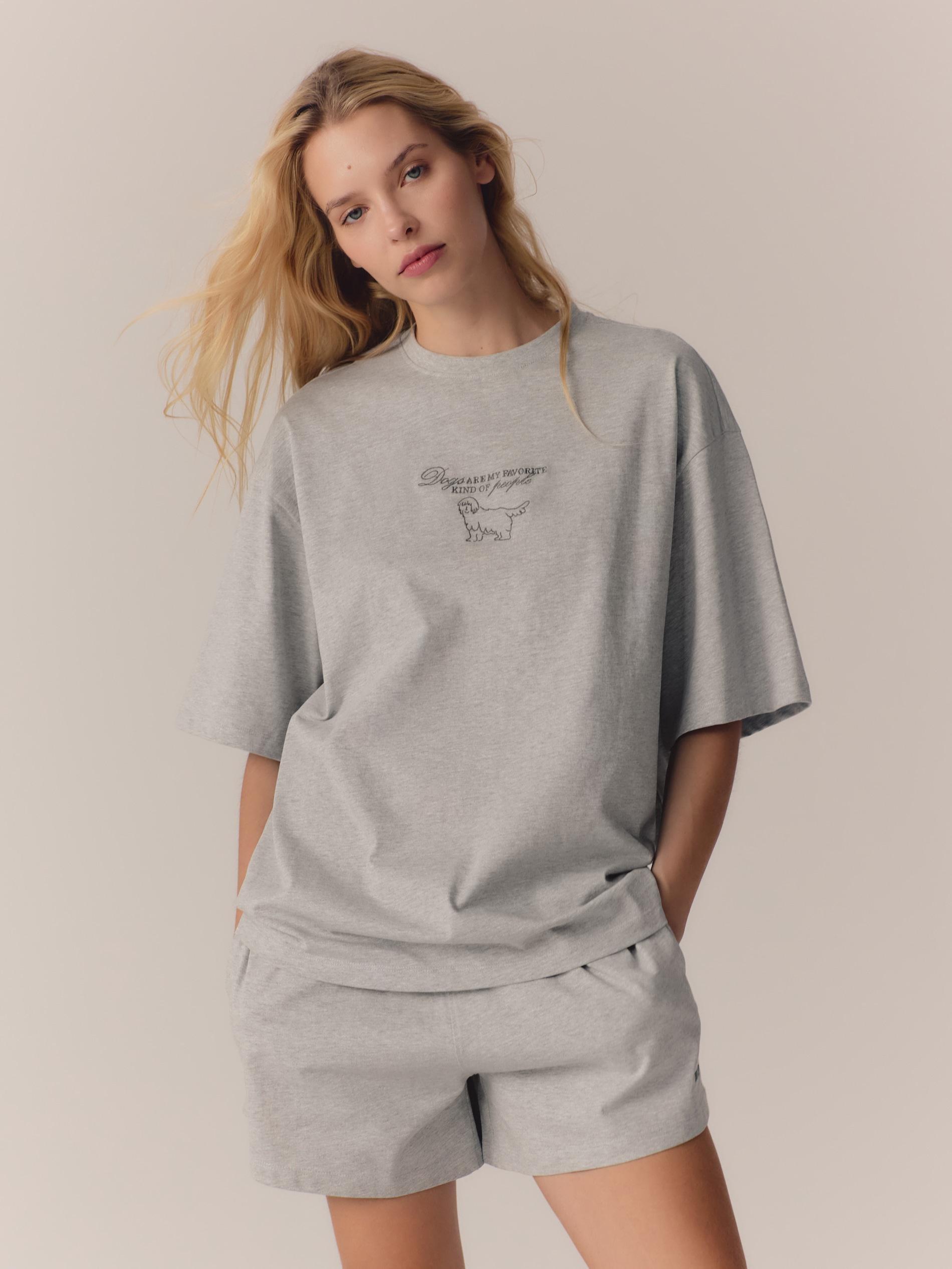 Grey Two-Piece Pajamas With High Cotton Content, Light grey, large image number 4