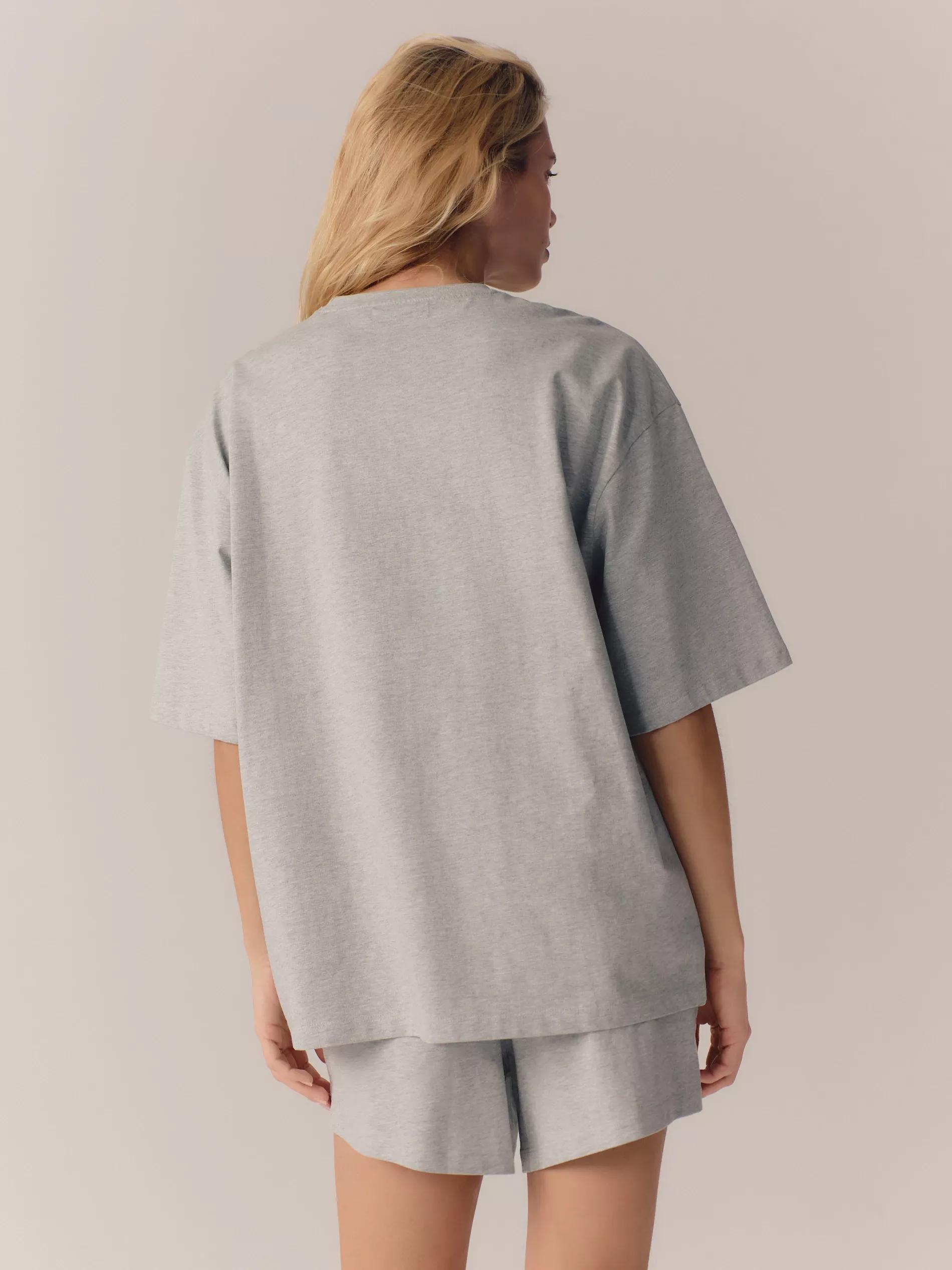 Grey Two-Piece Pajamas With High Cotton Content, Light grey, large image number 5