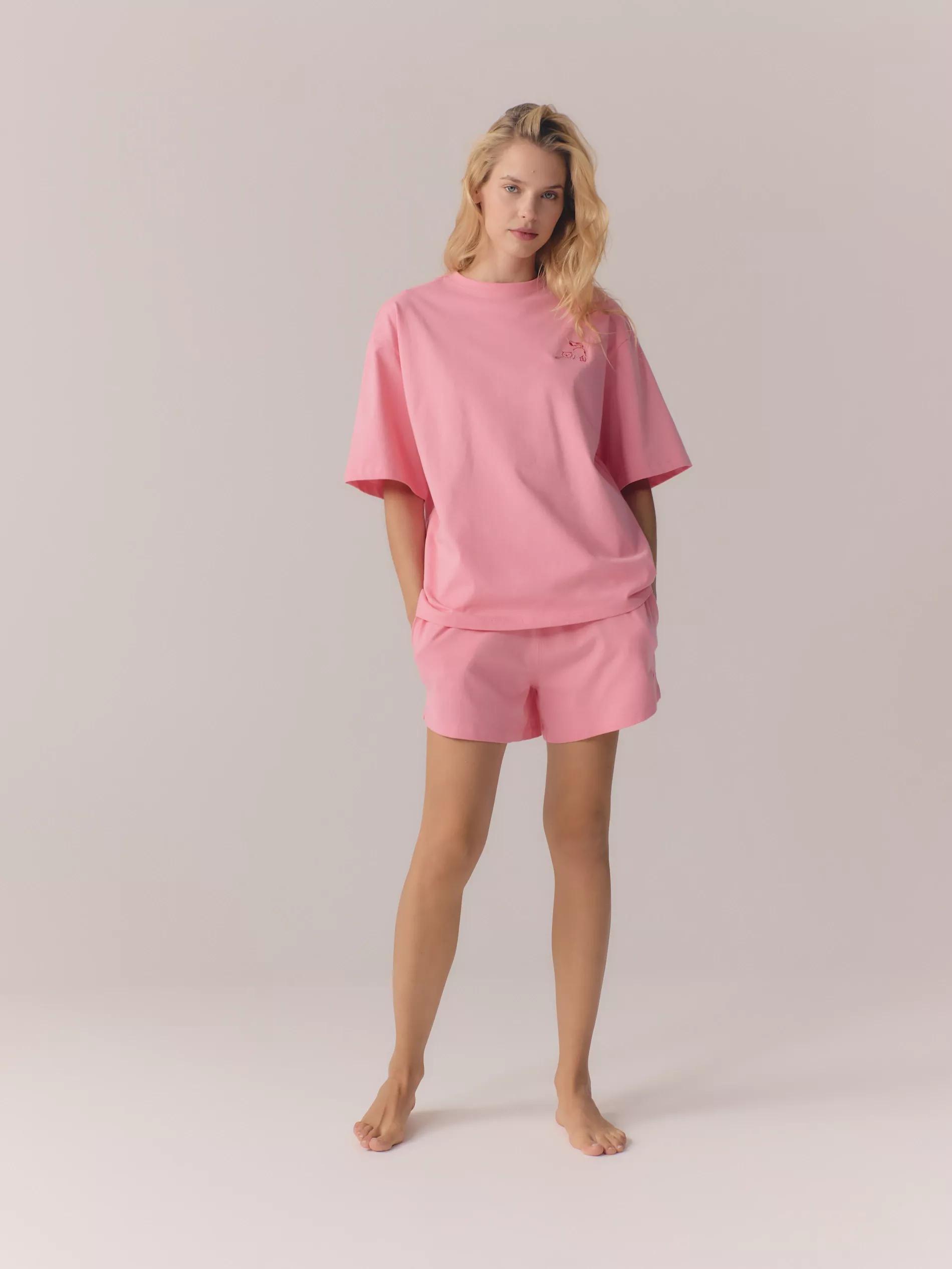 Pink Two-Piece Pajamas With High Cotton Content, , large image number 3