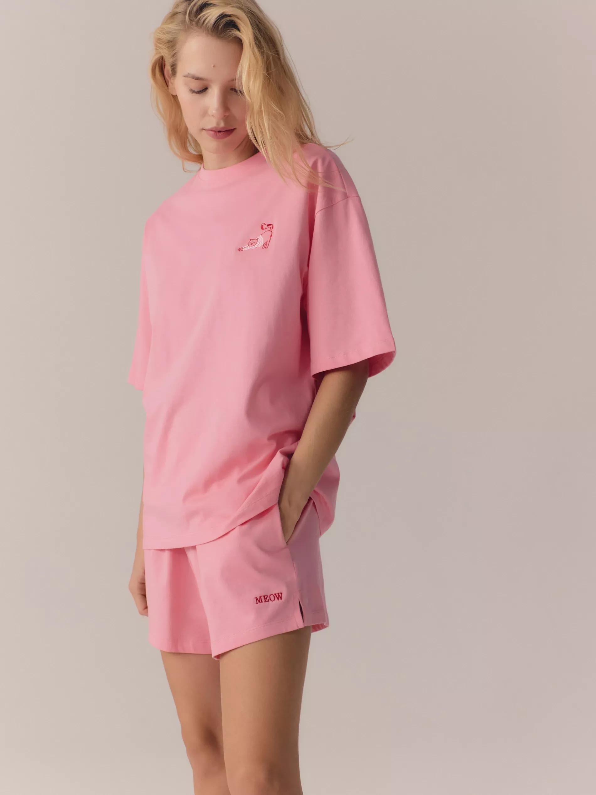 Pink Two-Piece Pajamas With High Cotton Content, , large image number 5