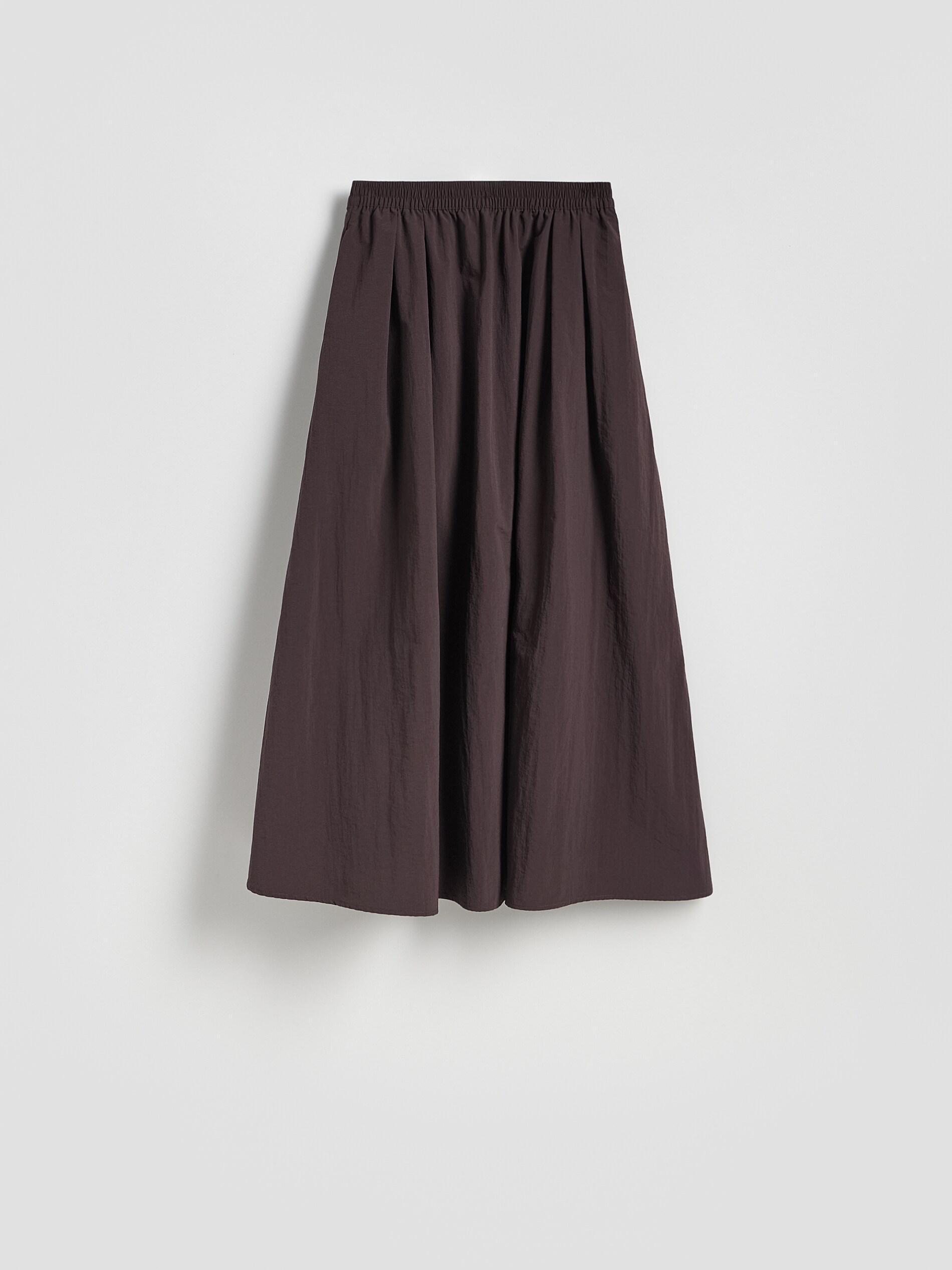 Brown Midi Skirt With Pleats, Brown, large image number 4