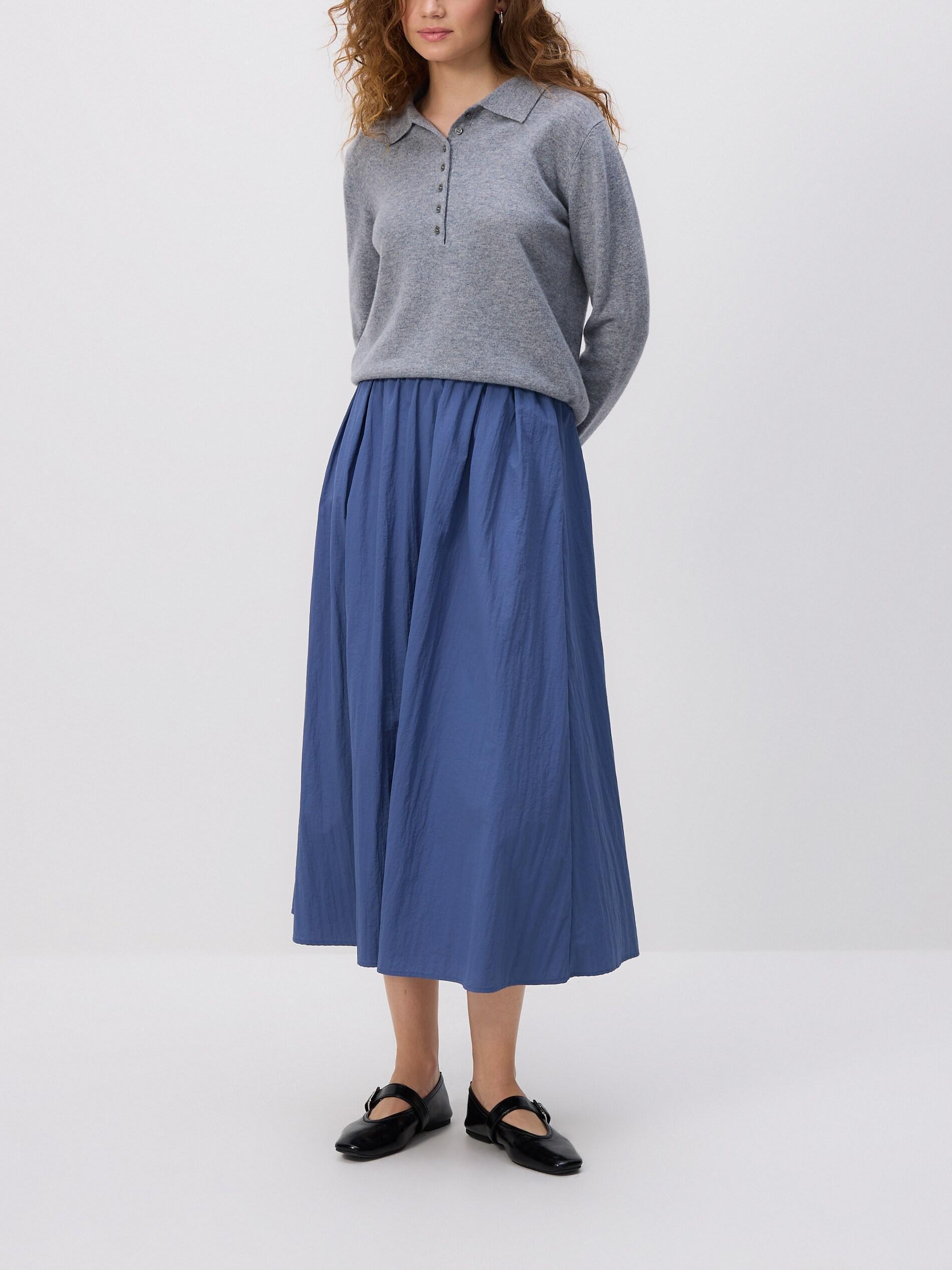 NAVY Midi skirt with pleats, Blue, medium