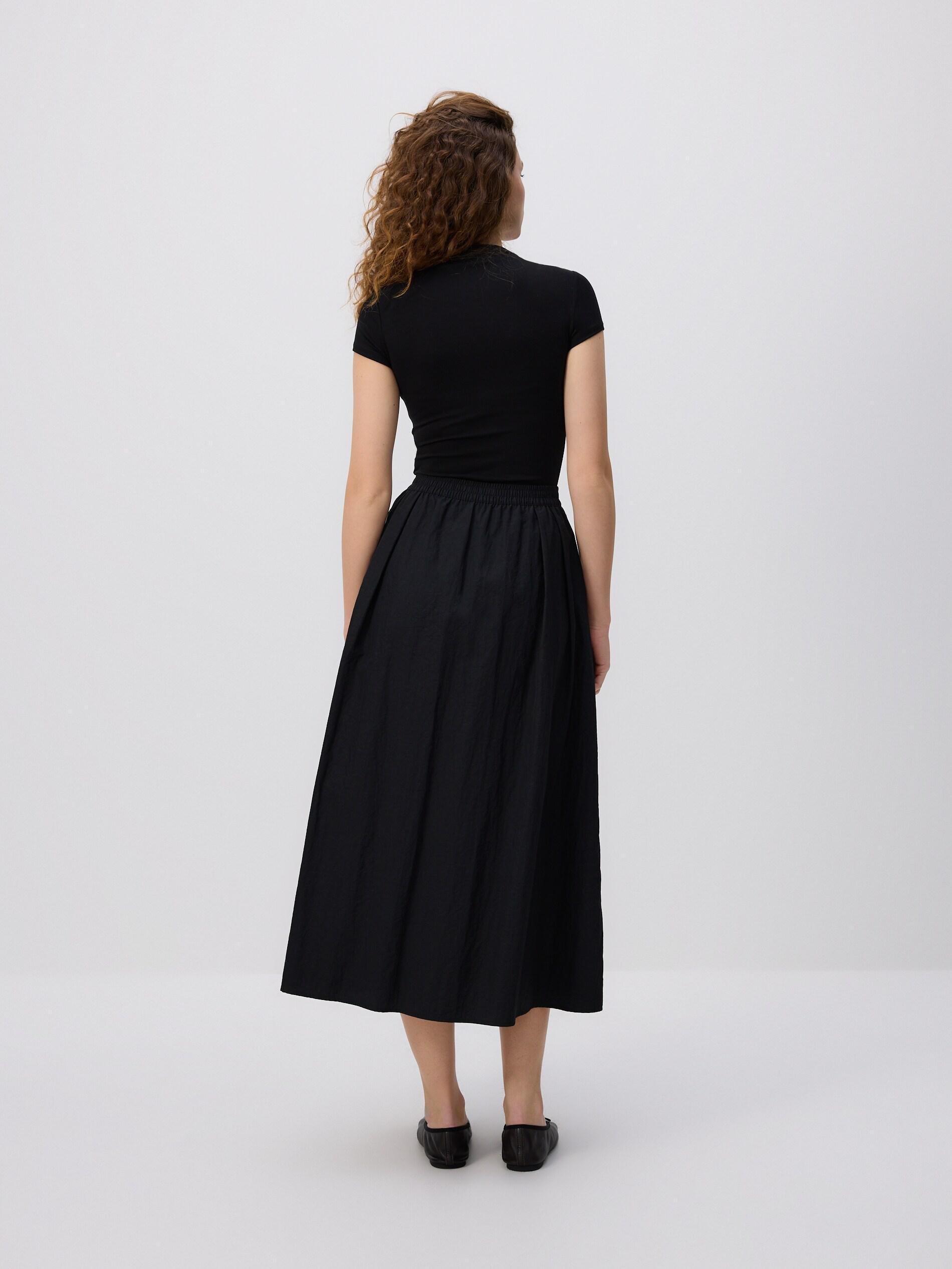 BLACK Midi skirt with pleats, Black, large image number 3