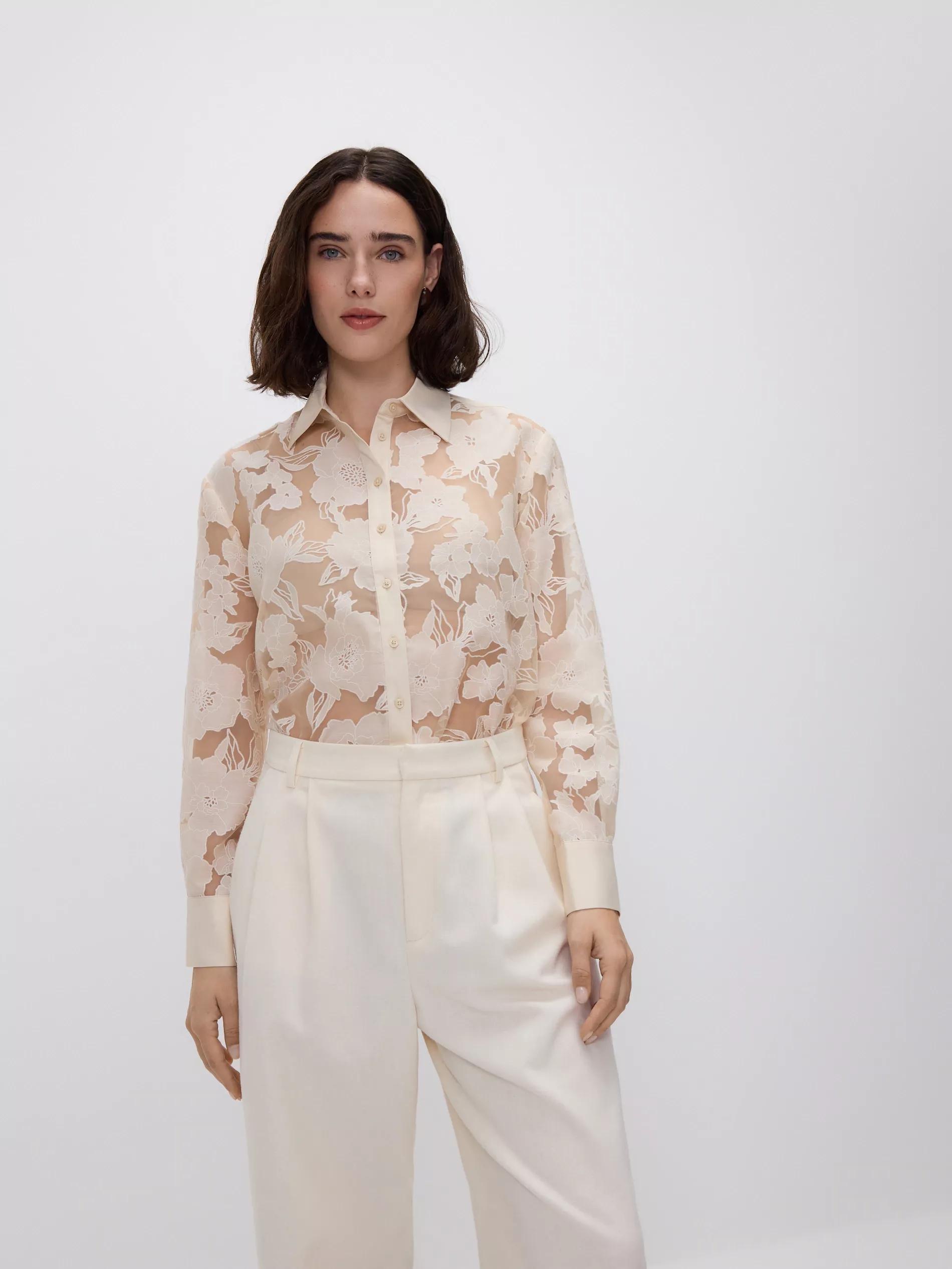 Beige Viscose Rich Shirt, Beige, large image number 2