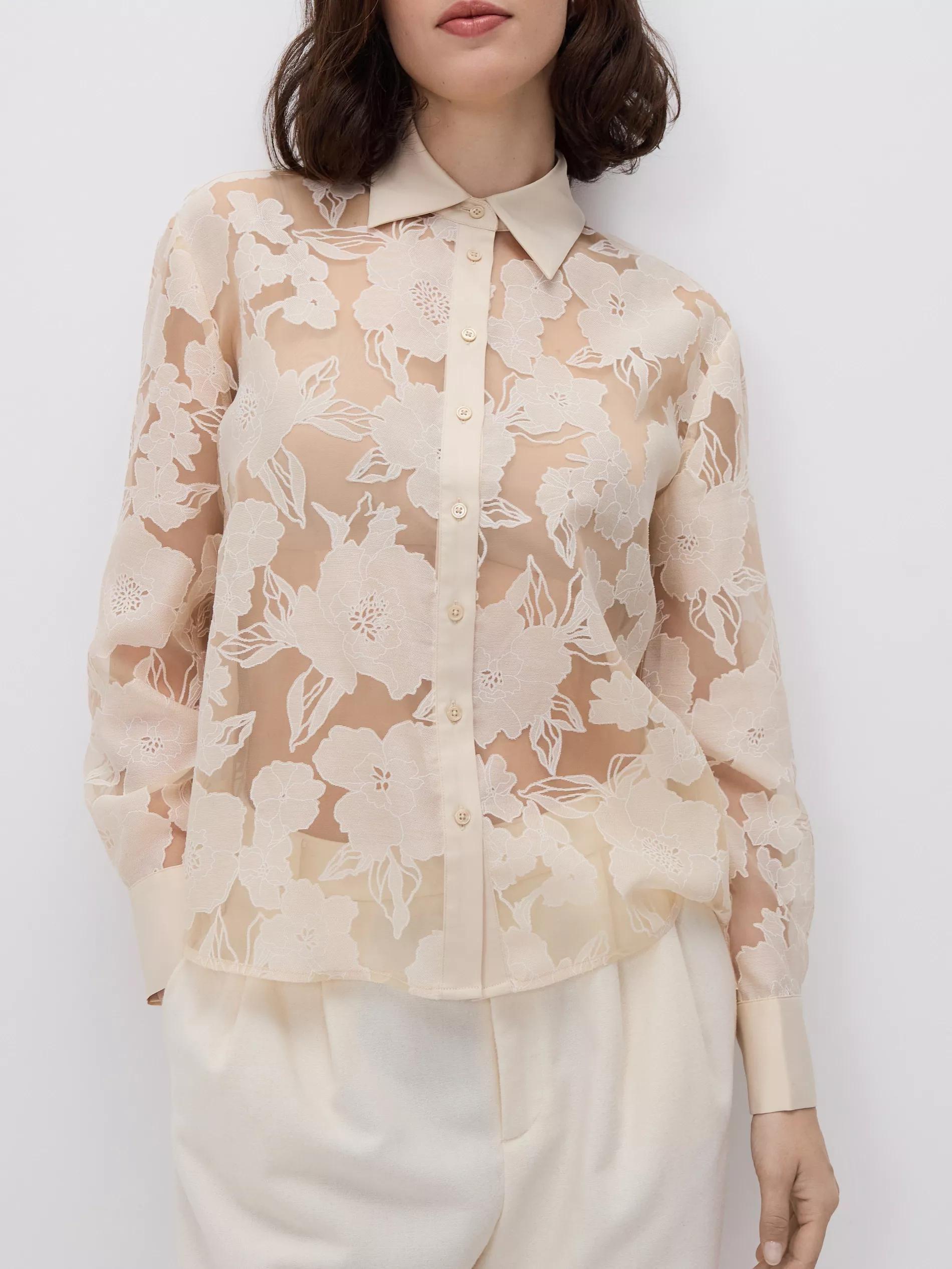Beige Viscose Rich Shirt, Beige, large image number 3
