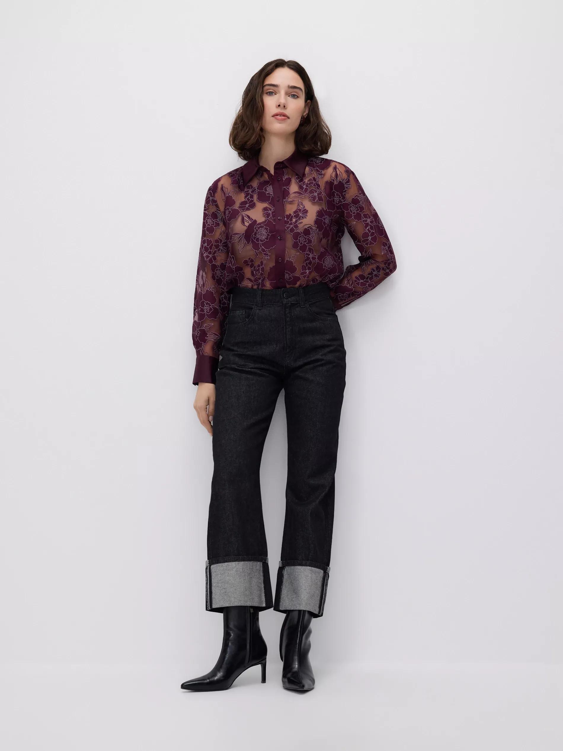 Purple Viscose Rich Shirt, Purple, large image number 0