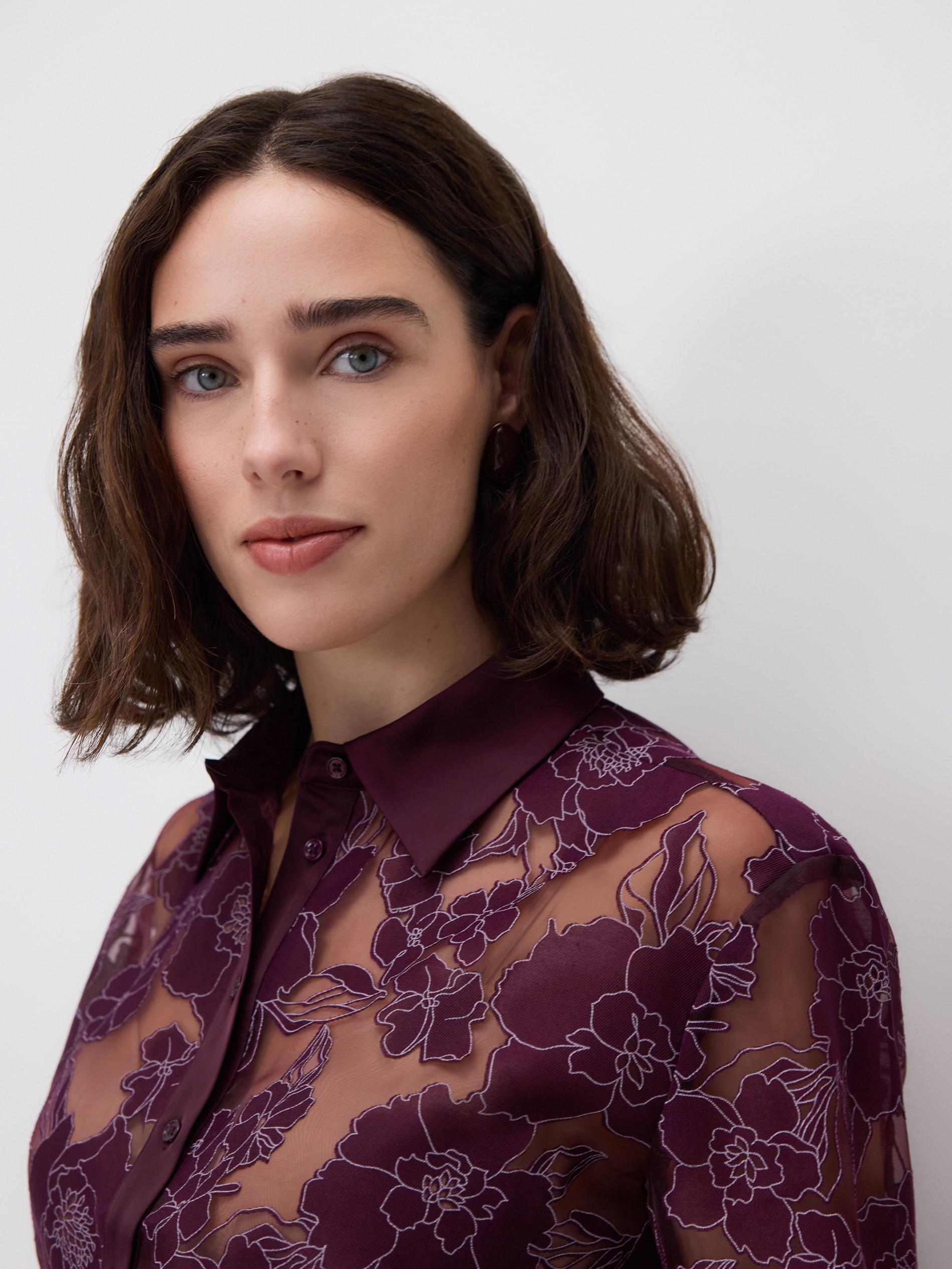 Purple Viscose Rich Shirt, Purple, large image number 2