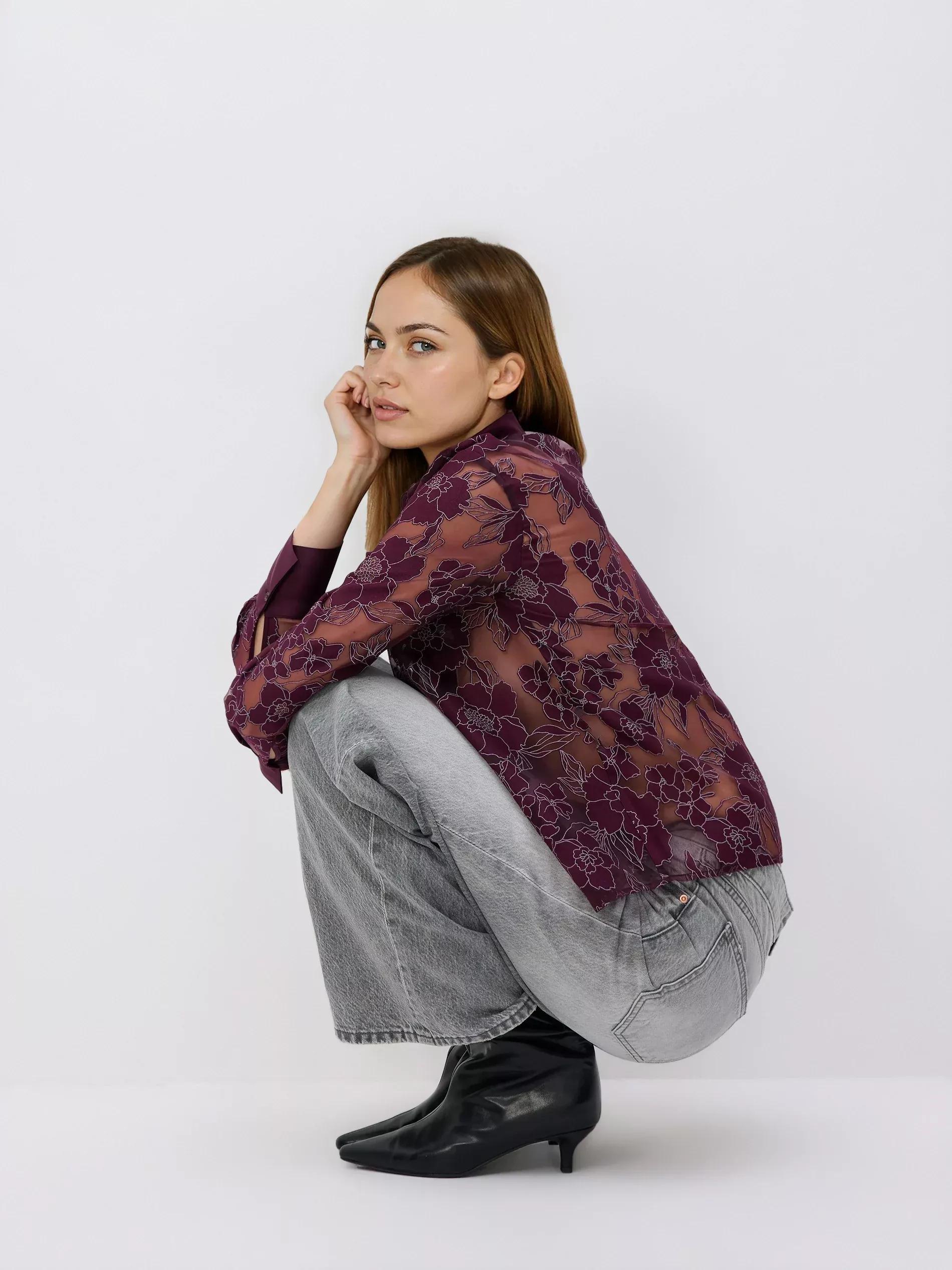 Purple Viscose Rich Shirt, Purple, large image number 2