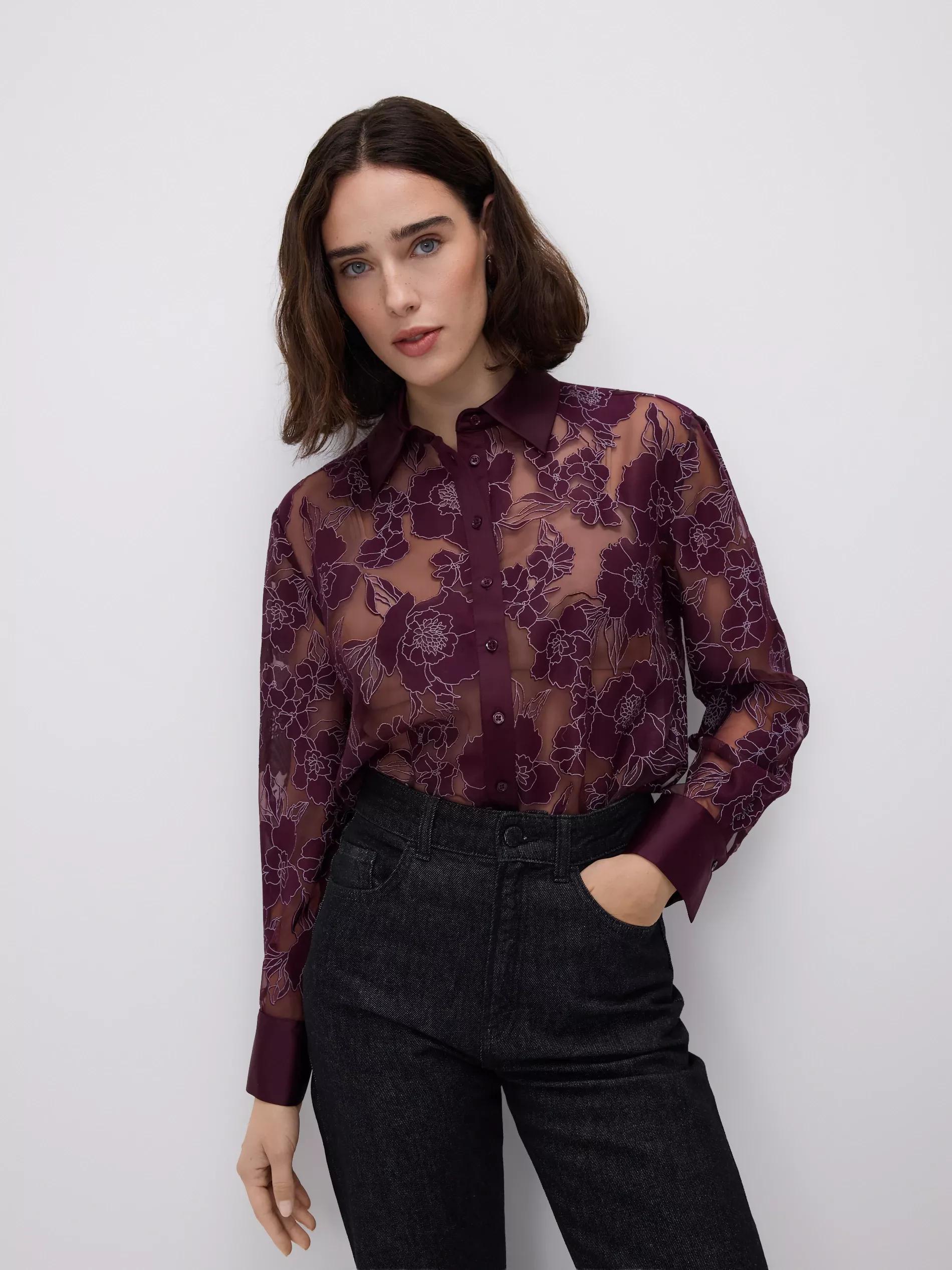 Purple Viscose Rich Shirt, Purple, large image number 3