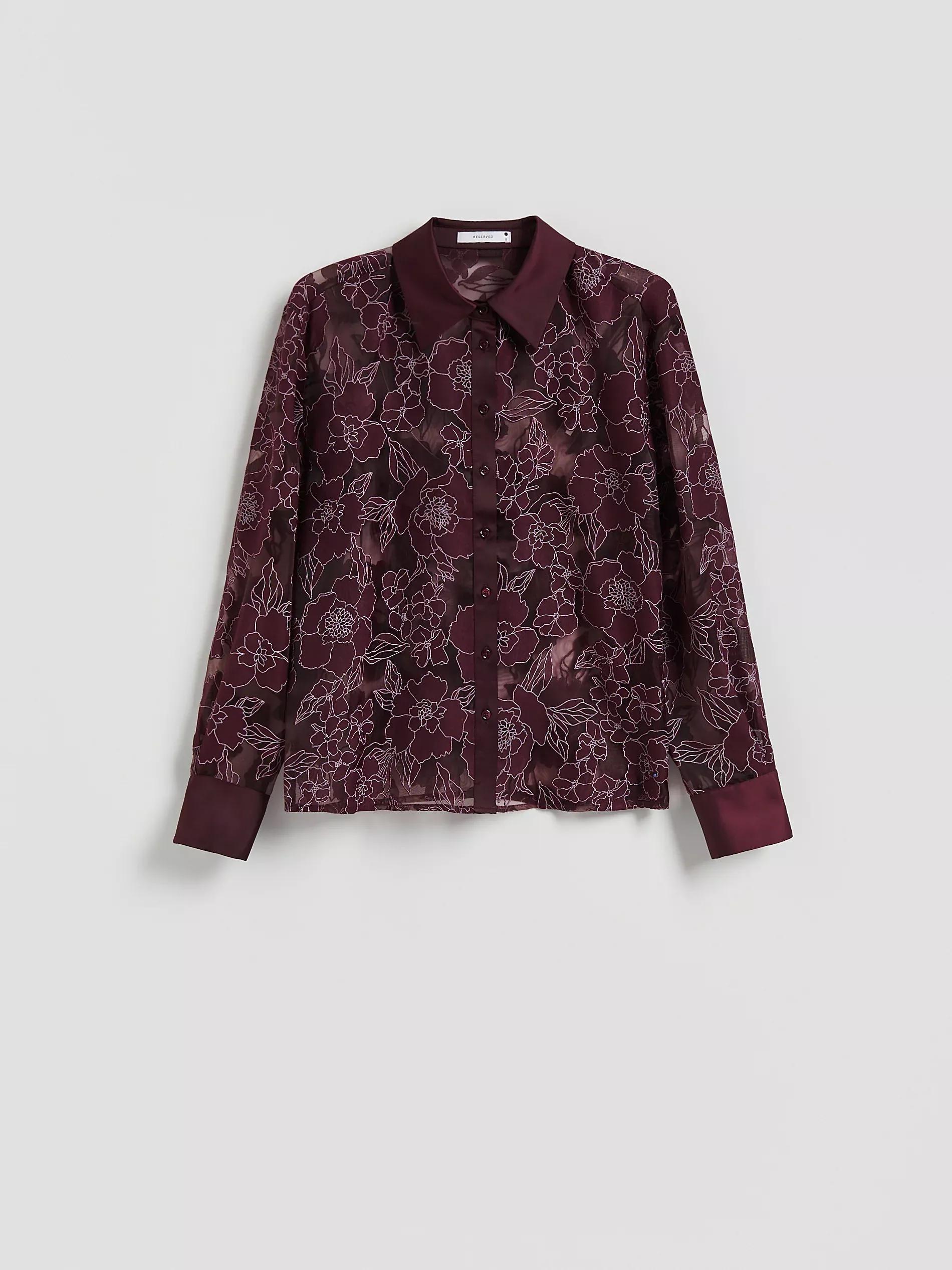 Purple Viscose Rich Shirt, Purple, large image number 5