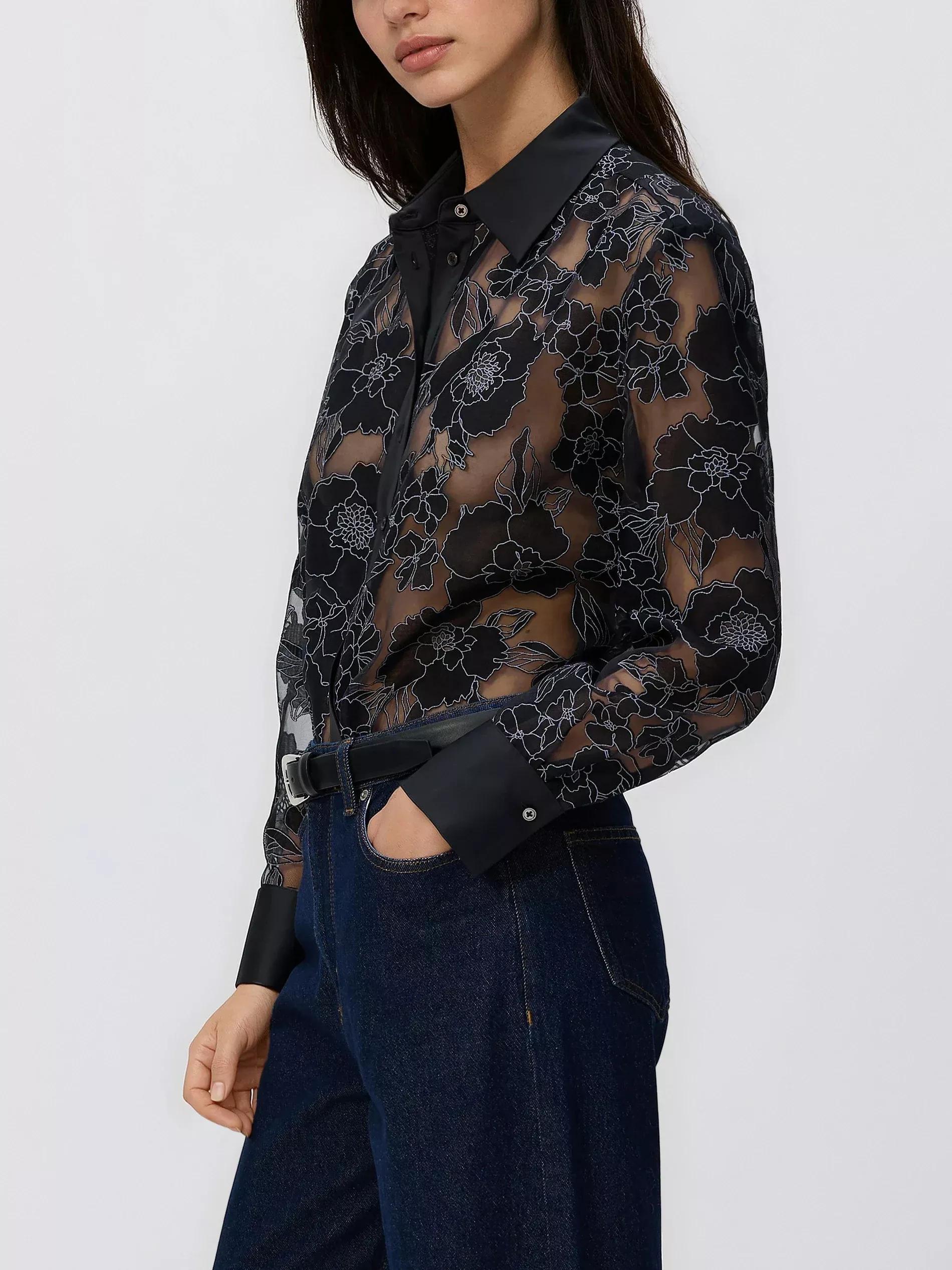 Black Viscose Rich Shirt, Black, large image number 0