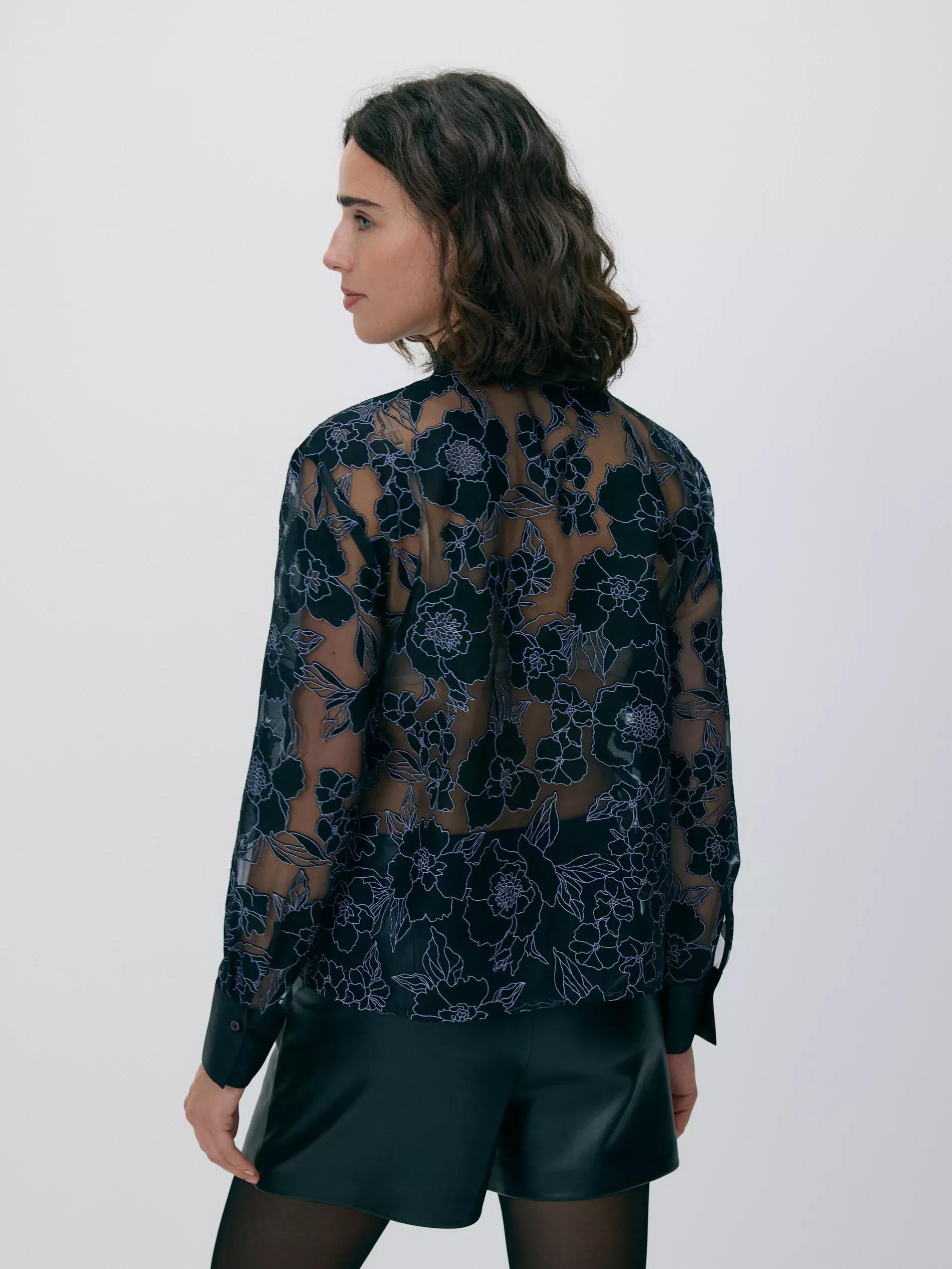 Black Viscose Rich Shirt, Black, medium