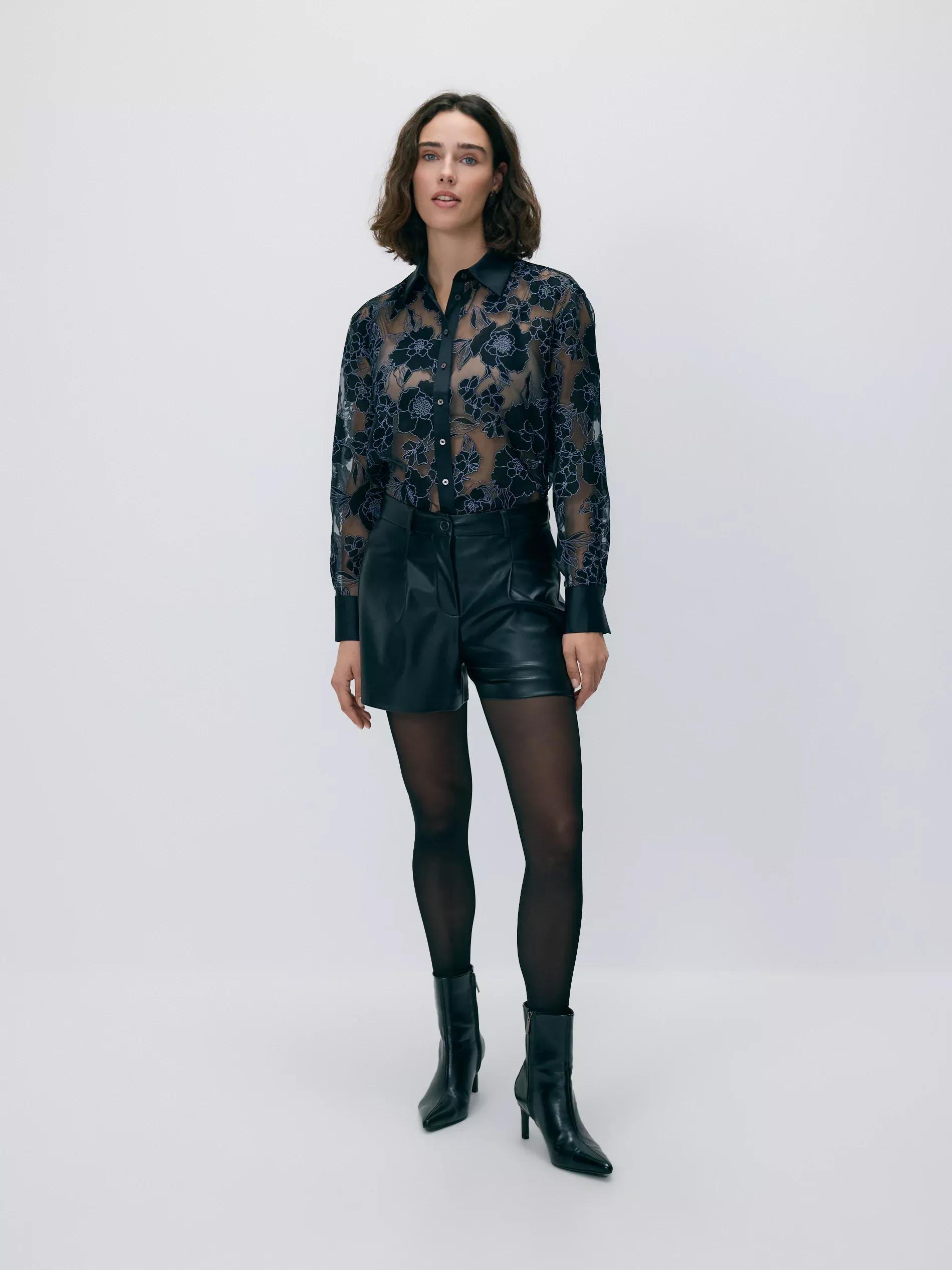 Black Viscose Rich Shirt, Black, large image number 2