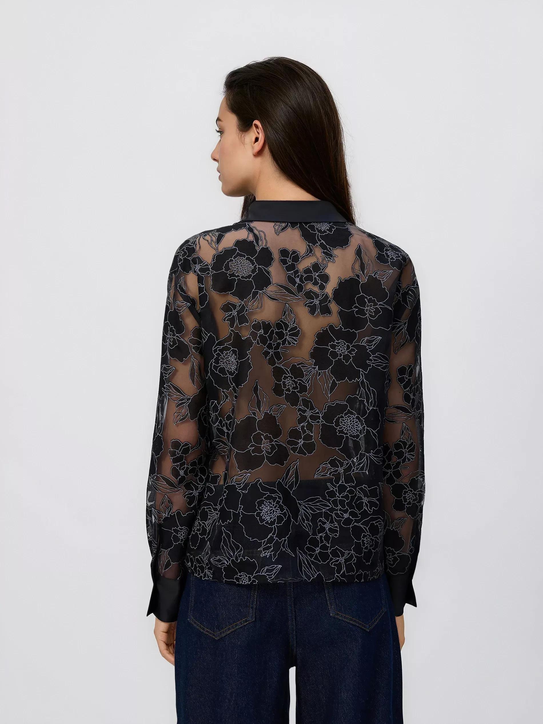 Black Viscose Rich Shirt, Black, large image number 3